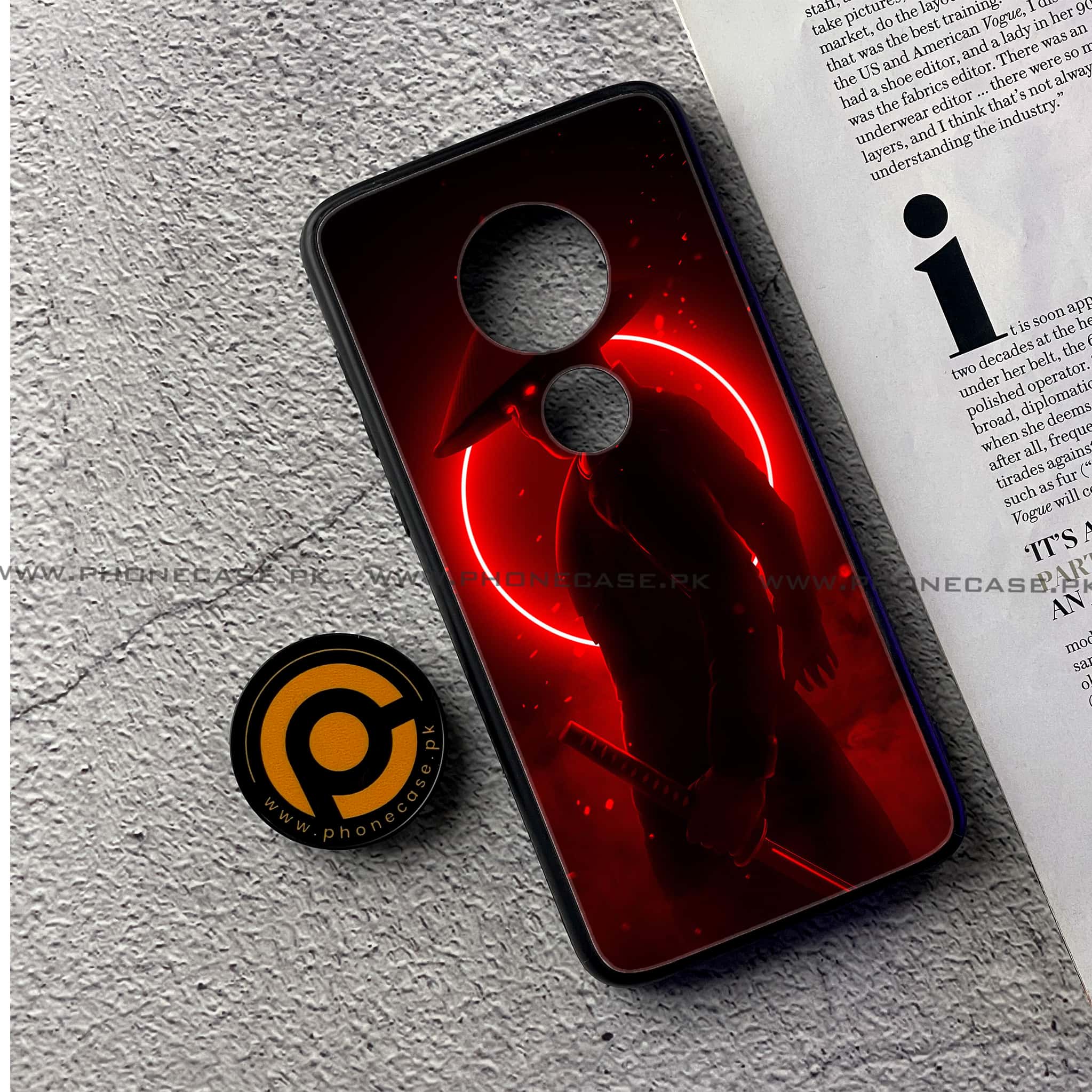 Moto G7 - Ninja Series - Premium Printed Glass soft Bumper shock Proof Case