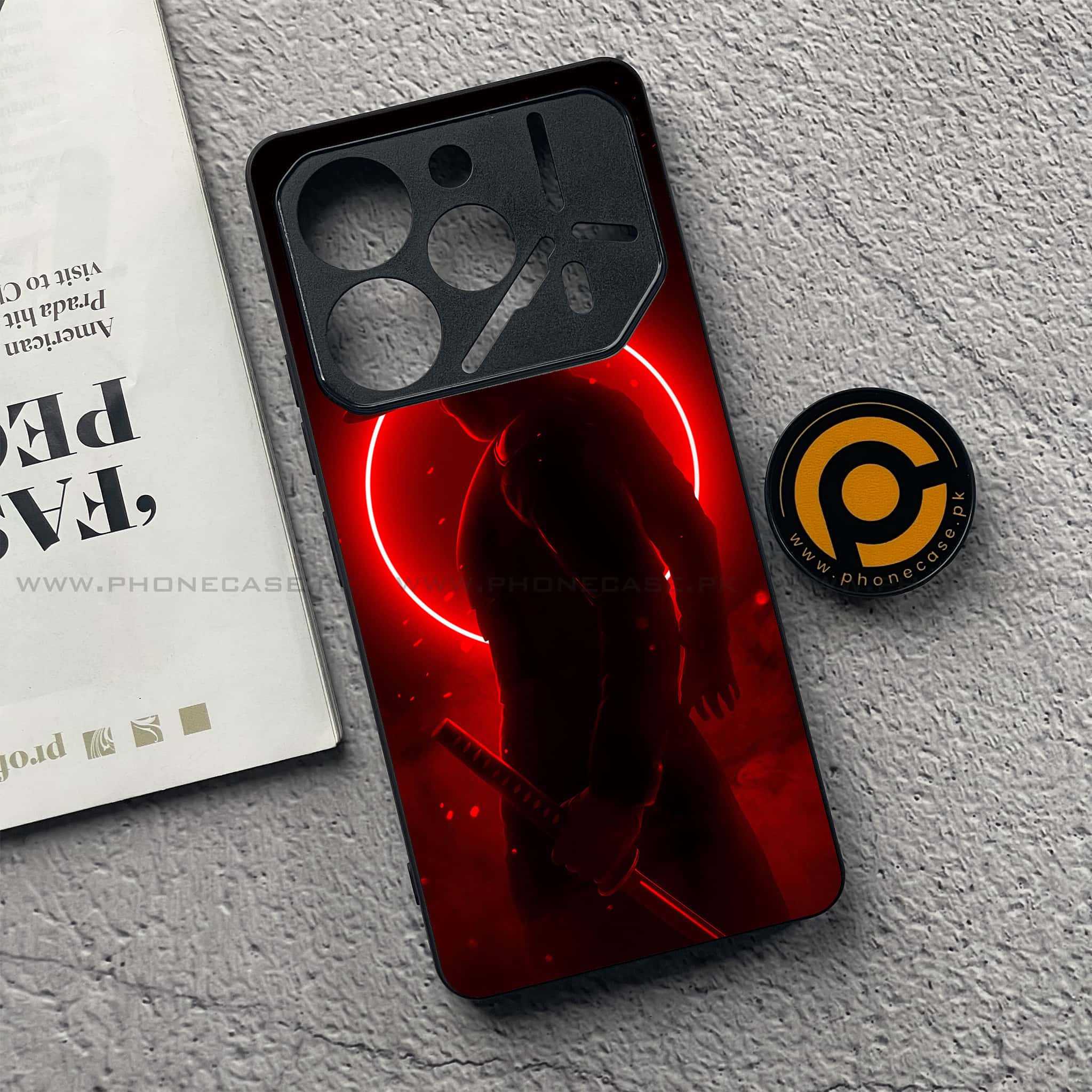 Tecno Pova 6 - Ninja Series - Premium Printed Glass soft Bumper shock Proof Case