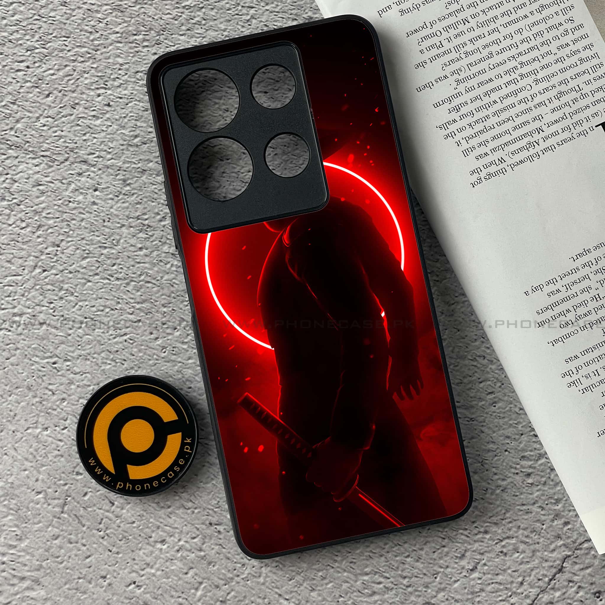 Infinix Note 30 - Ninja Series - Premium Printed Glass soft Bumper shock Proof Case
