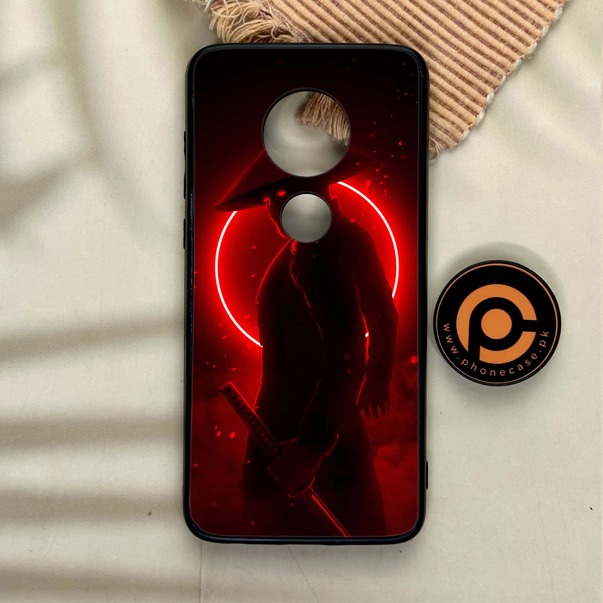 Moto G7 - Ninja Series - Premium Printed Glass soft Bumper shock Proof Case