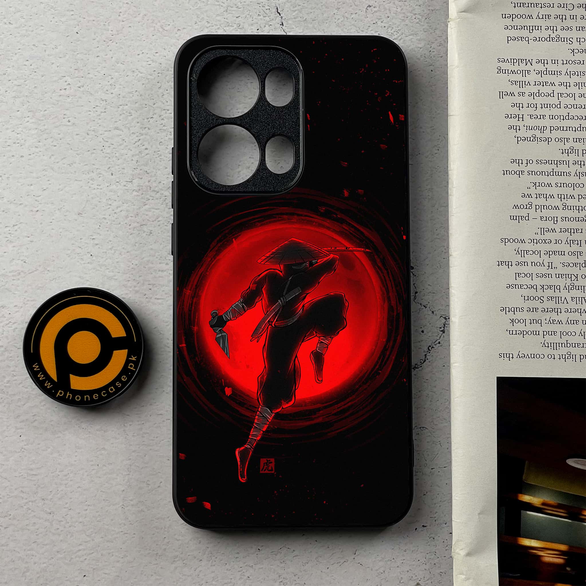 Oppo Reno 13 Pro - Ninja Series - Premium Metal Printed Soft Bumper Shockproof Case