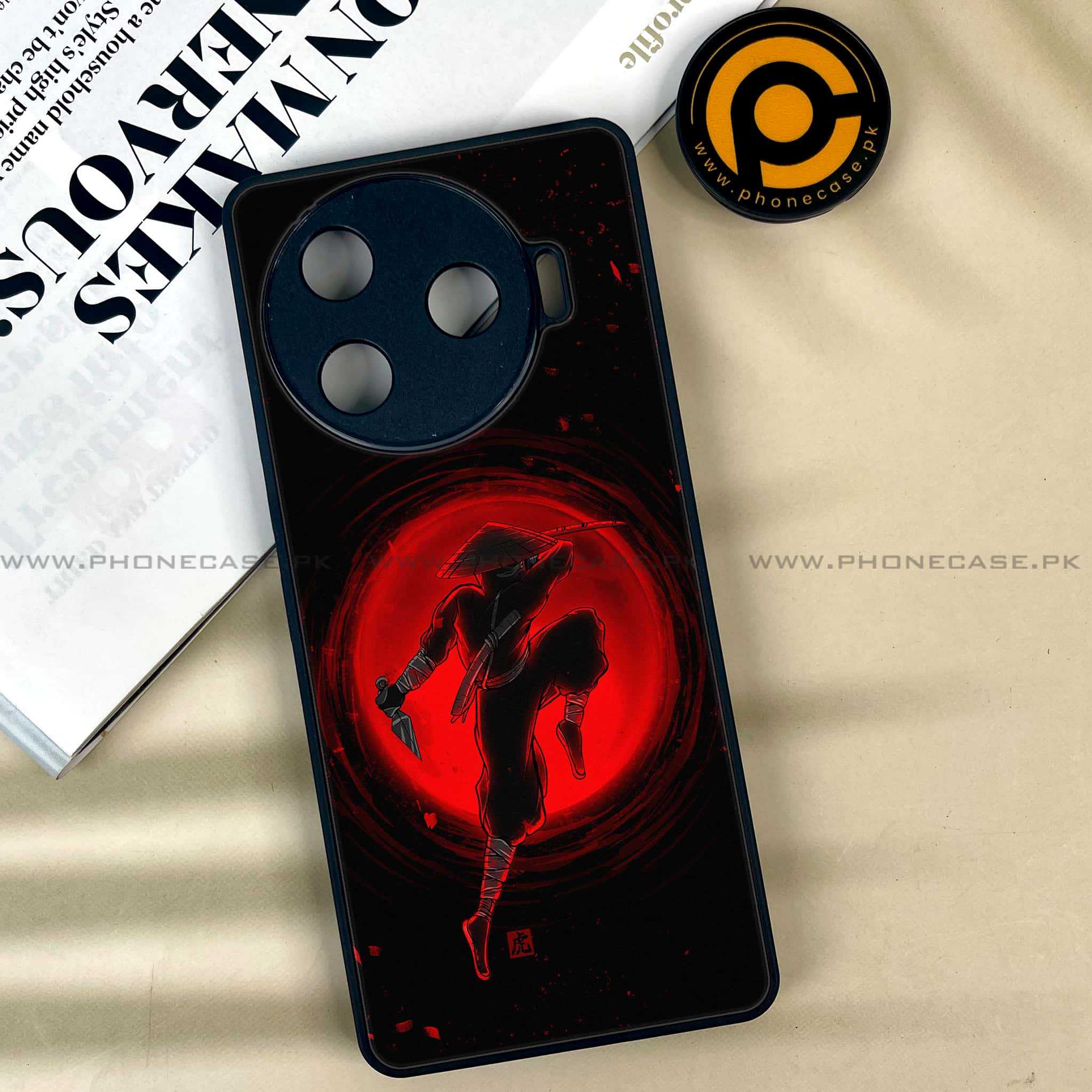 Tecno Camon 30 Pro - Ninja Series - Premium Printed Glass soft Bumper shock Proof Case