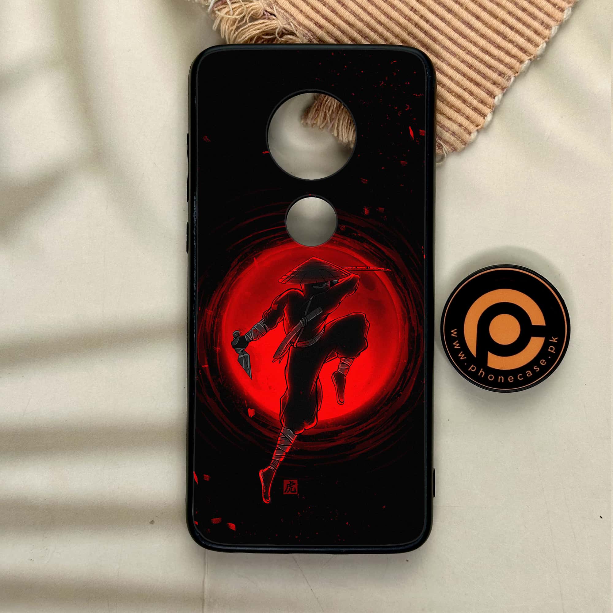 Moto G7 - Ninja Series - Premium Printed Glass soft Bumper shock Proof Case