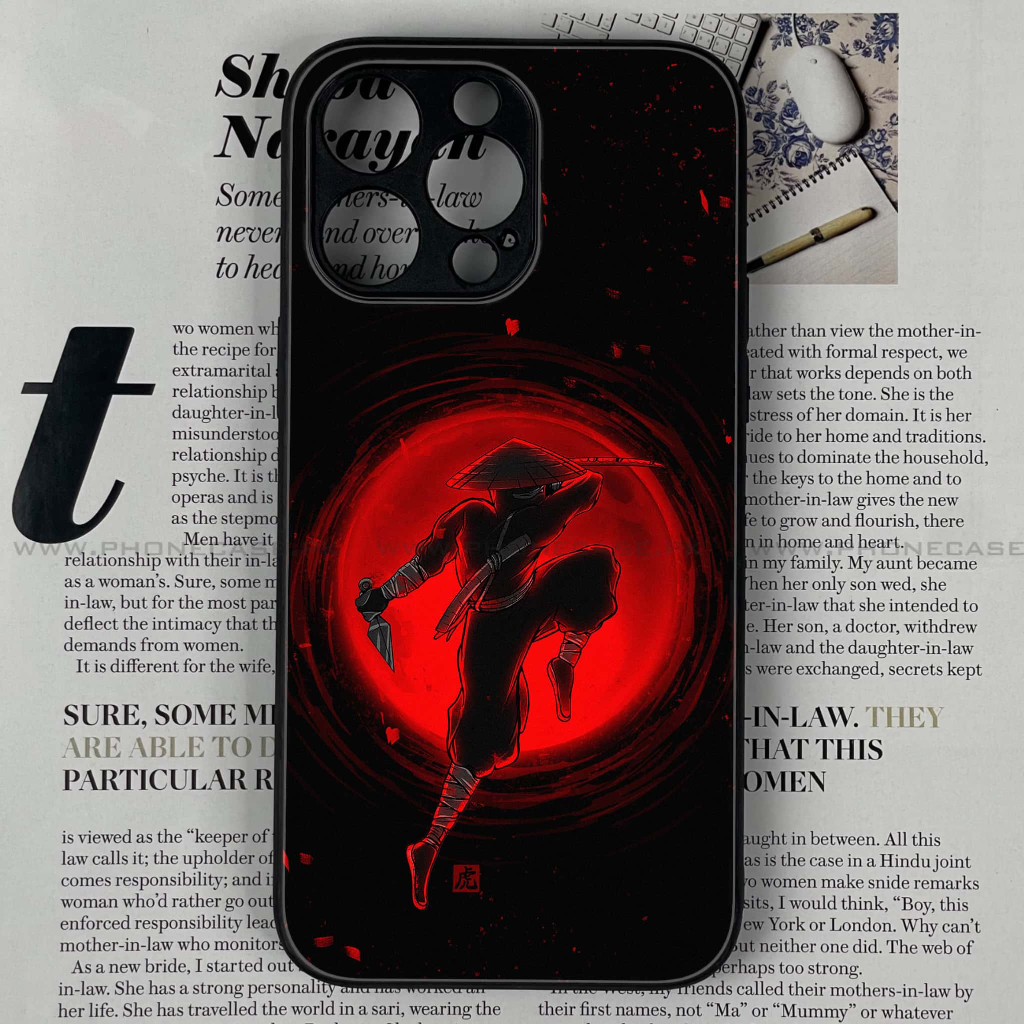 IPHONE 14 PRO - Ninja Series - Premium Printed Glass soft Bumper shock Proof Case