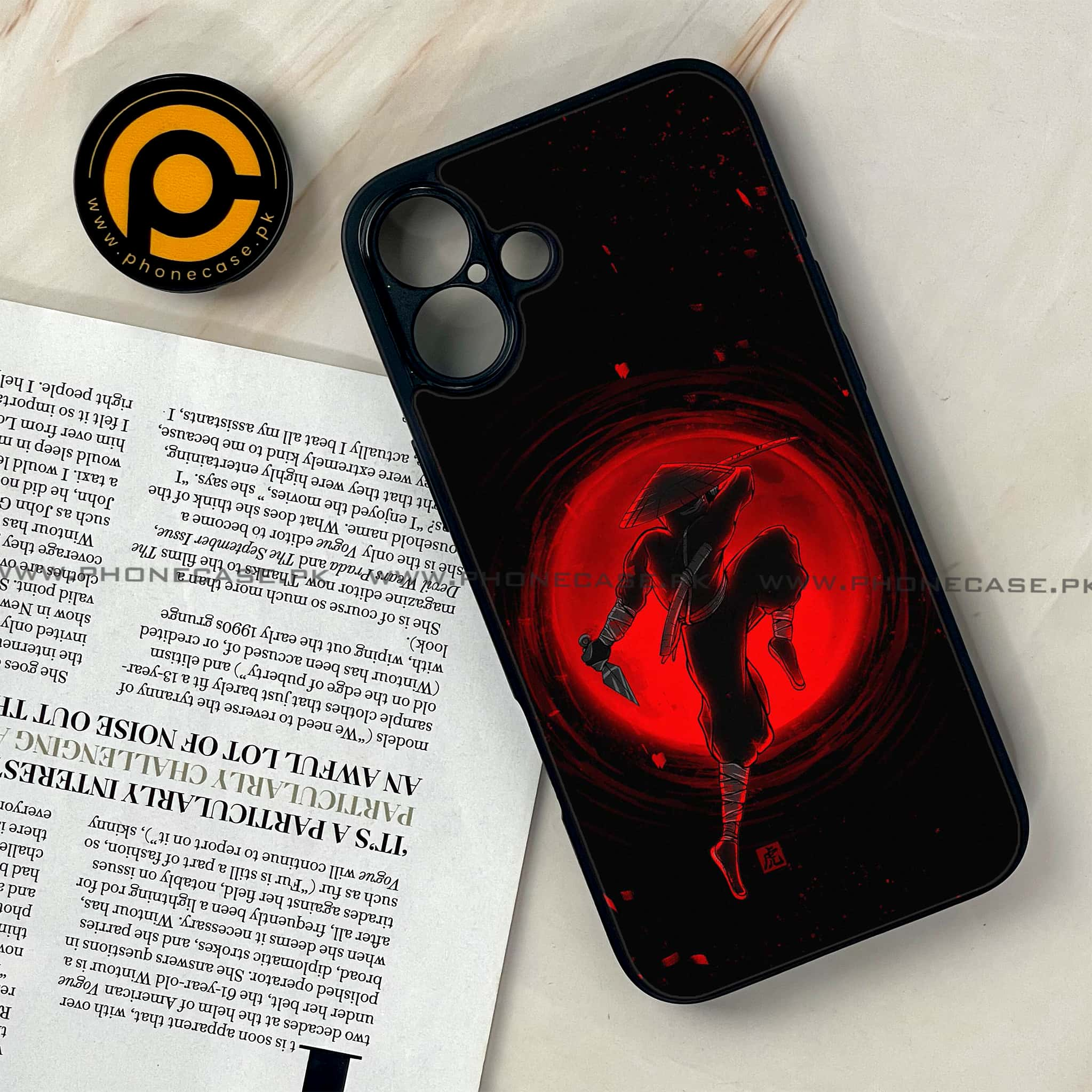 iPhone 16 - Ninja Series - Premium Printed Glass soft Bumper shock Proof Case