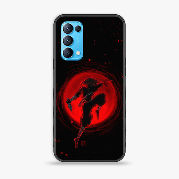 Oppo Reno 5 Ninja Design 5 Premium Printed Glass soft Bumper shock Proof Case CS-10877