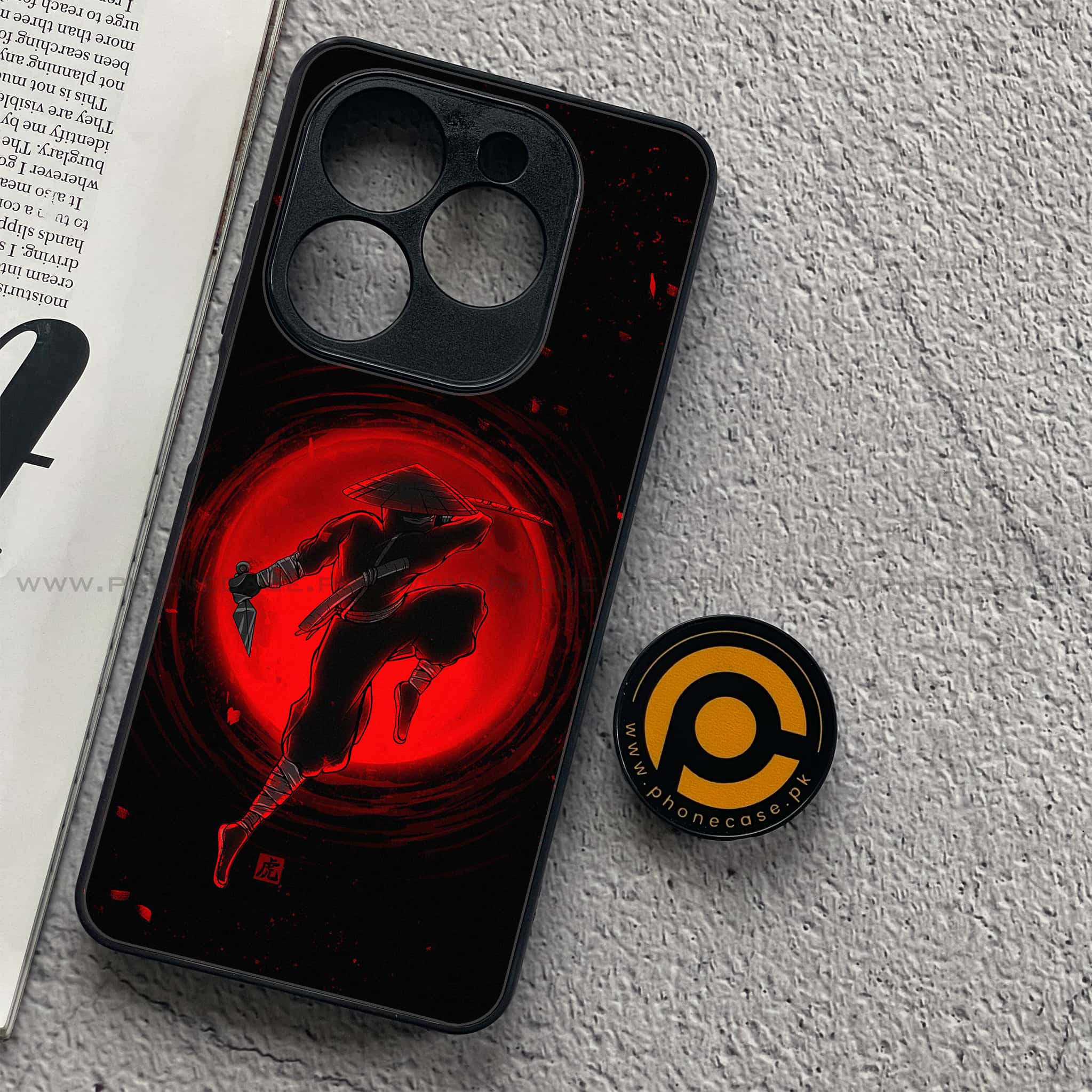 Tecno Spark 20C - Ninja Series - Premium Printed Glass soft Bumper shock Proof Case