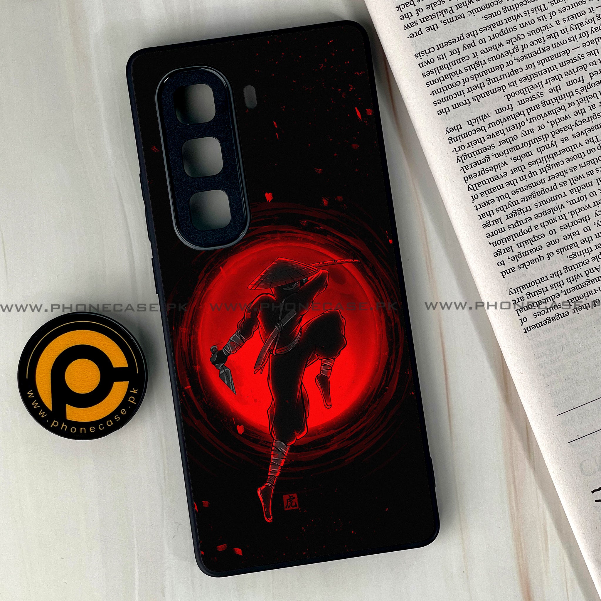 Infinix Hot 50 Pro Plus - Ninja Series - Premium Printed Glass soft Bumper shock Proof Case