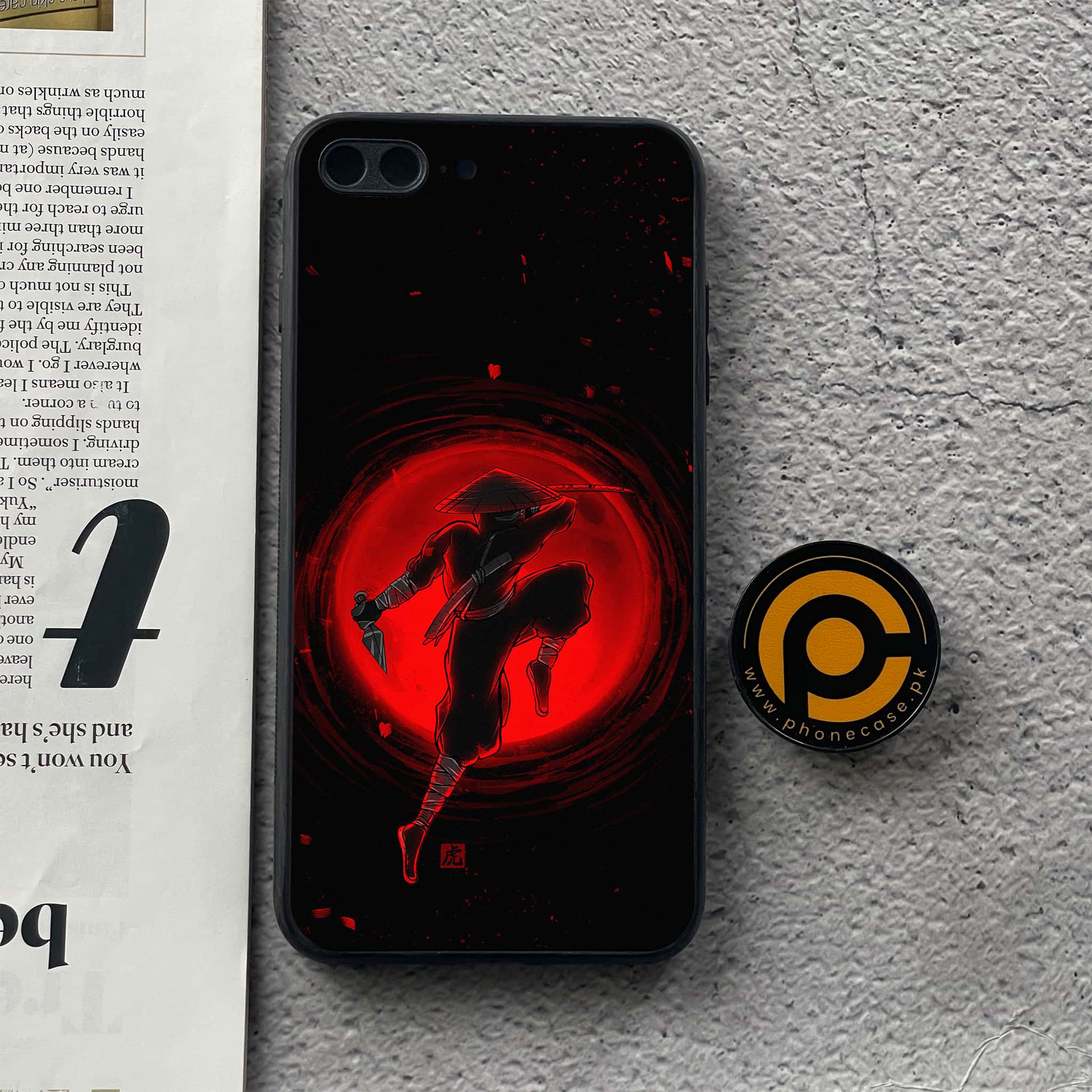 iPhone 7Plus  - Ninja Series - Premium Printed Glass soft Bumper shock Proof Case