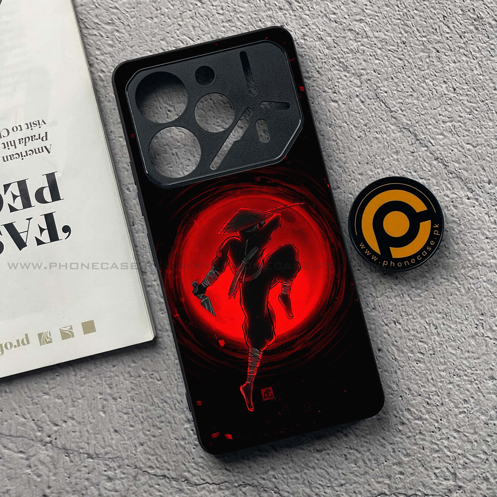 Tecno Pova 6 - Ninja Series - Premium Printed Glass soft Bumper shock Proof Case