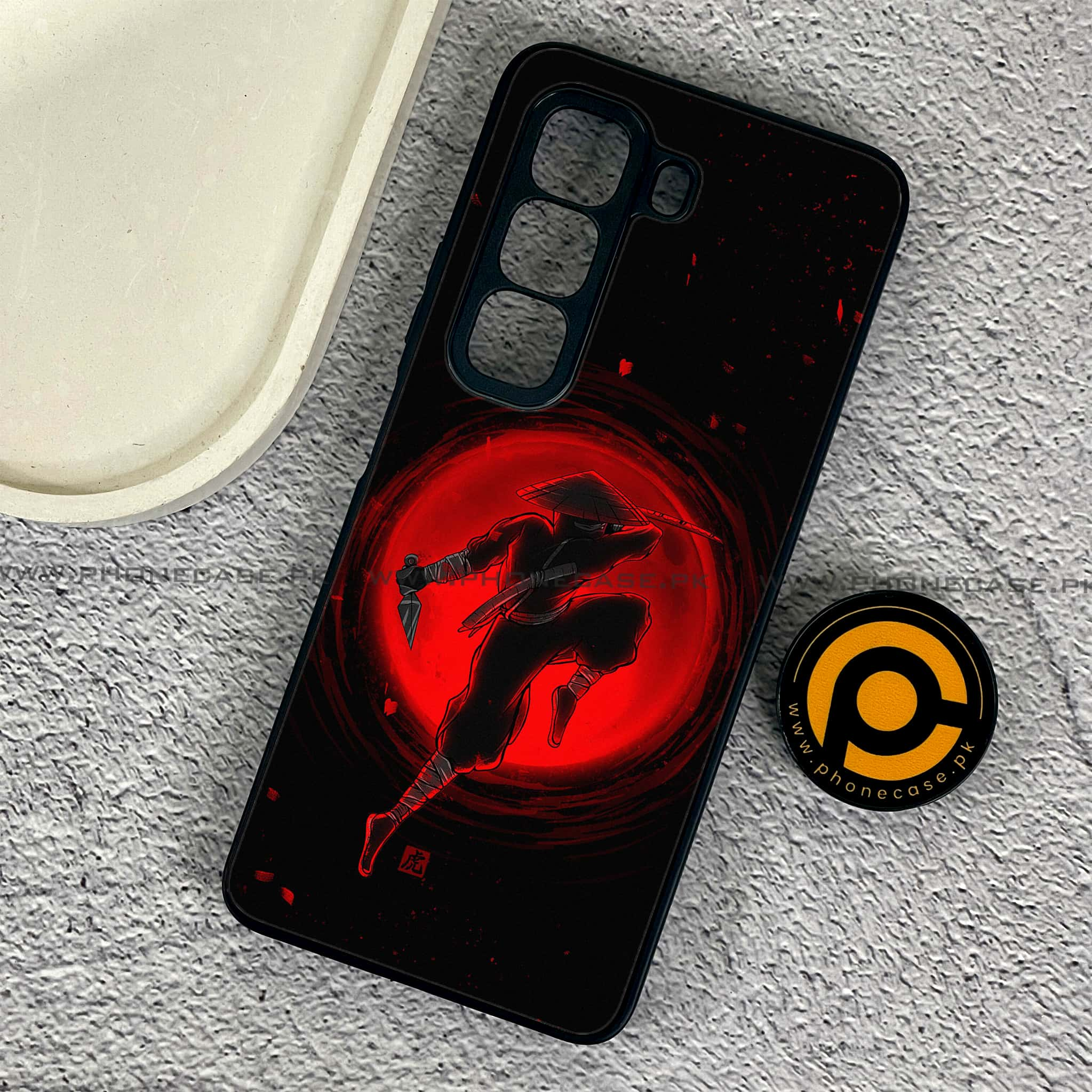 Infinix Hot 50 Pro - Ninja Series - Premium Printed Glass soft Bumper shock Proof Case