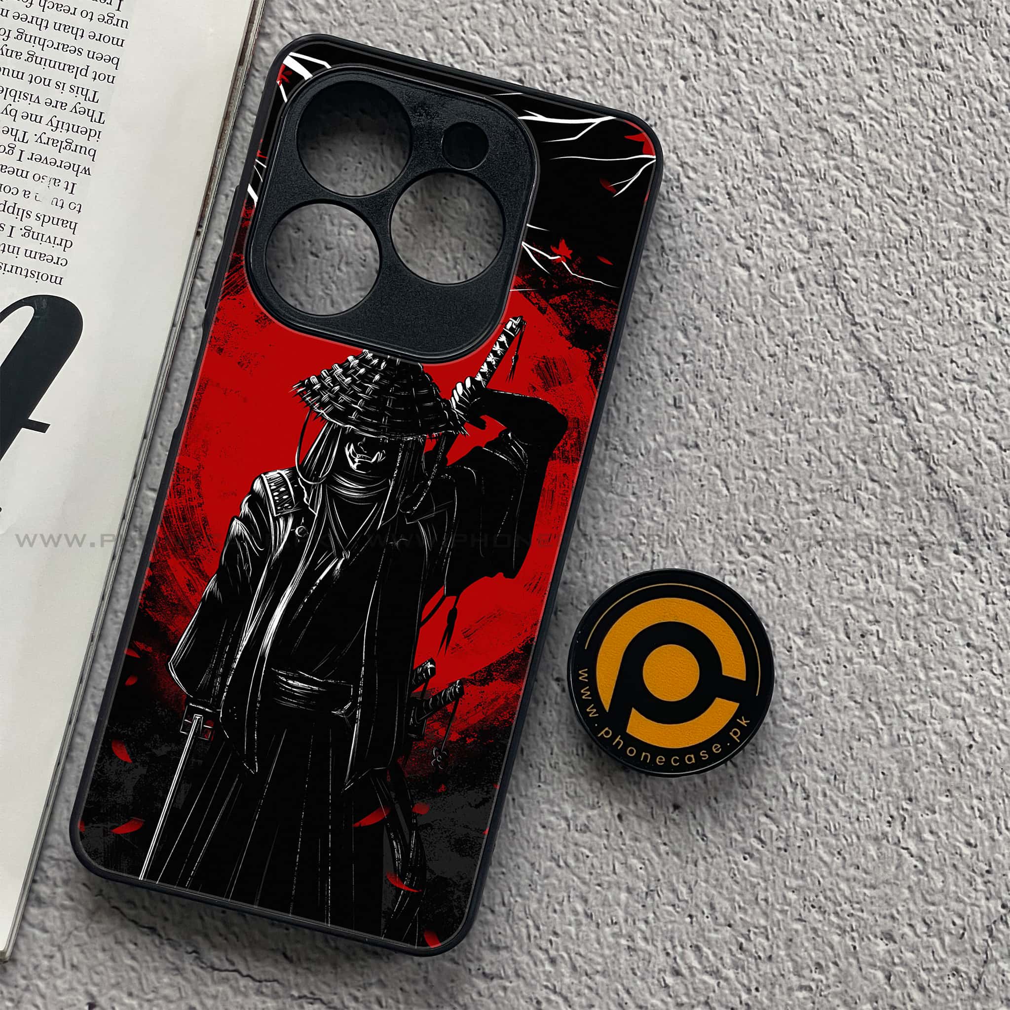 Tecno Spark 20C - Ninja Series - Premium Printed Glass soft Bumper shock Proof Case
