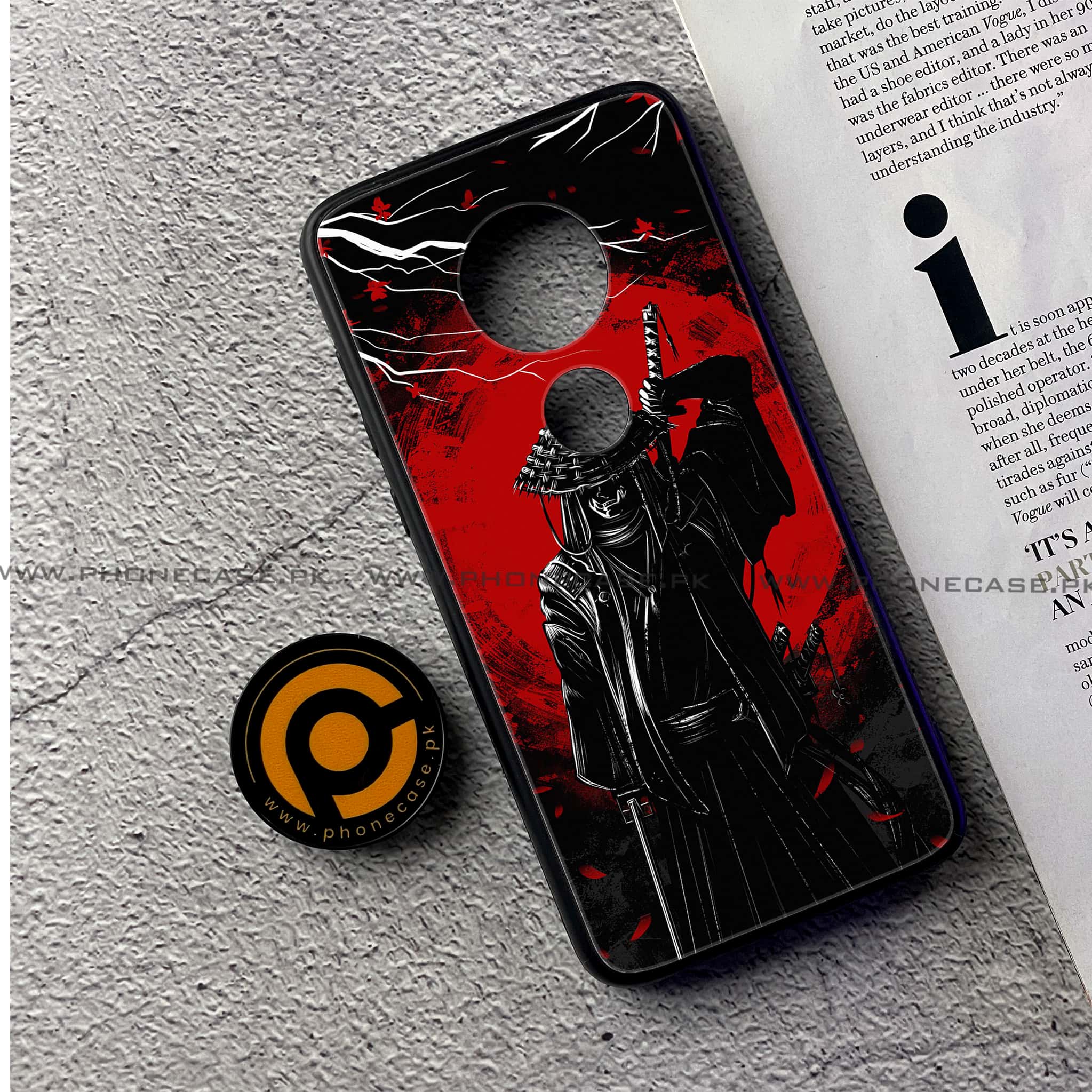 Moto G7 - Ninja Series - Premium Printed Glass soft Bumper shock Proof Case