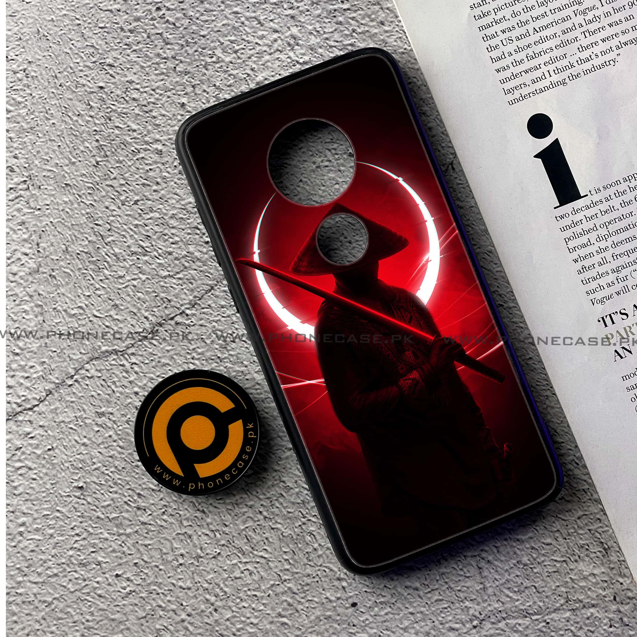 Moto G7 - Ninja Series - Premium Printed Glass soft Bumper shock Proof Case