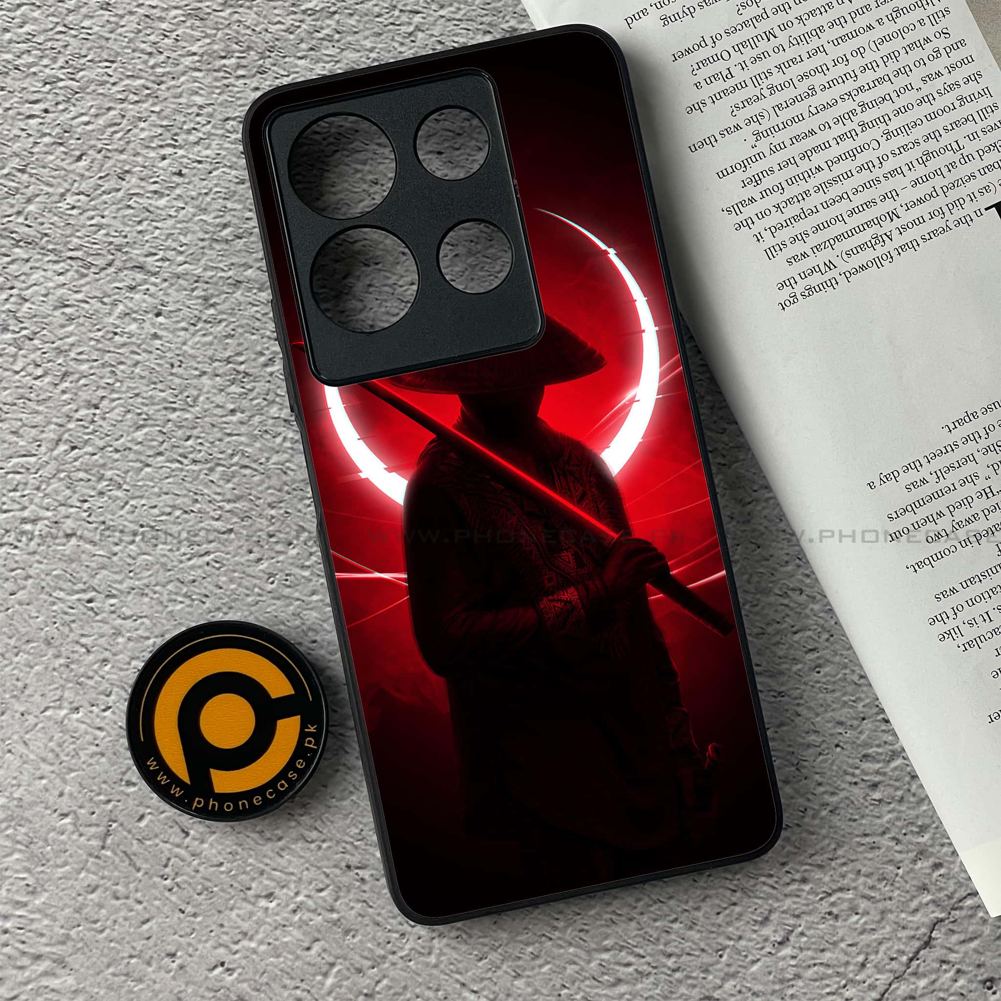 Infinix Note 30 - Ninja Series - Premium Printed Glass soft Bumper shock Proof Case