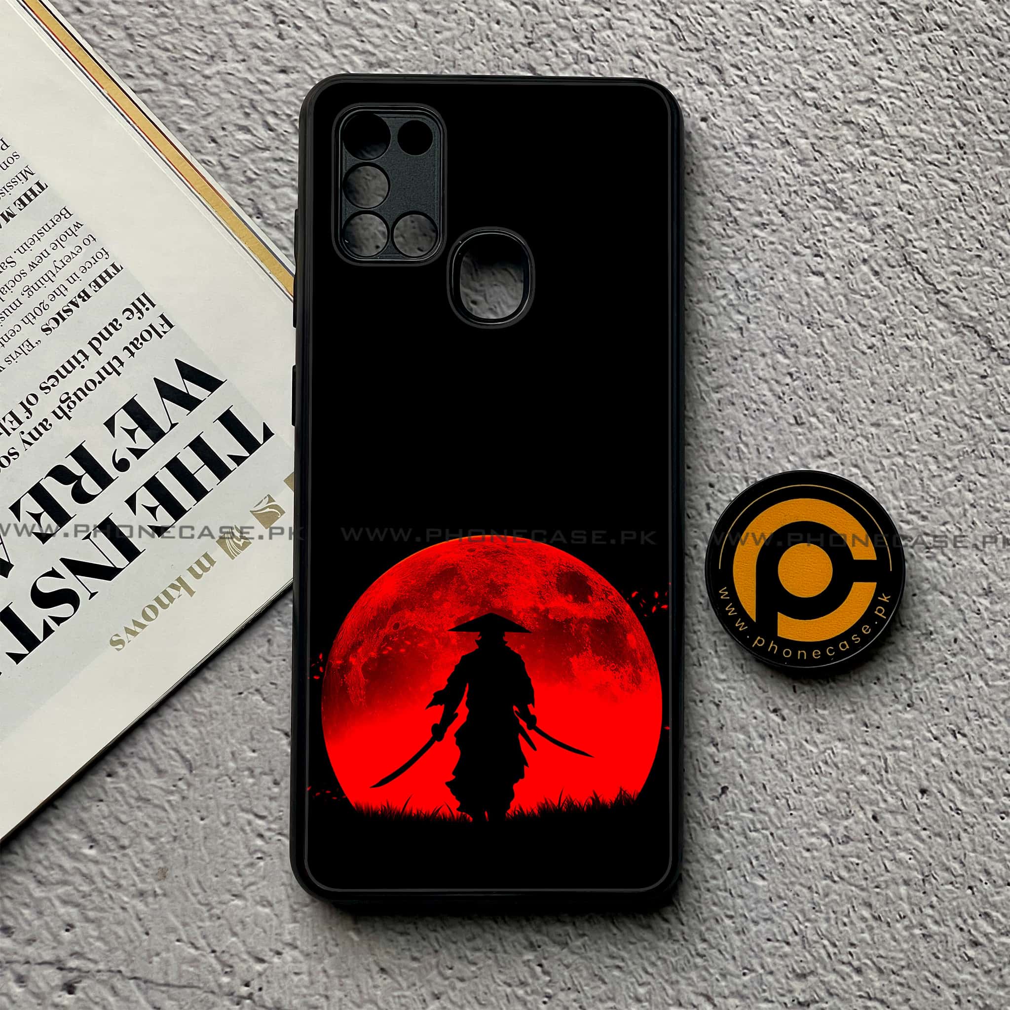 Galaxy A21s - Ninja Series - Premium Printed Glass soft Bumper shock Proof Case
