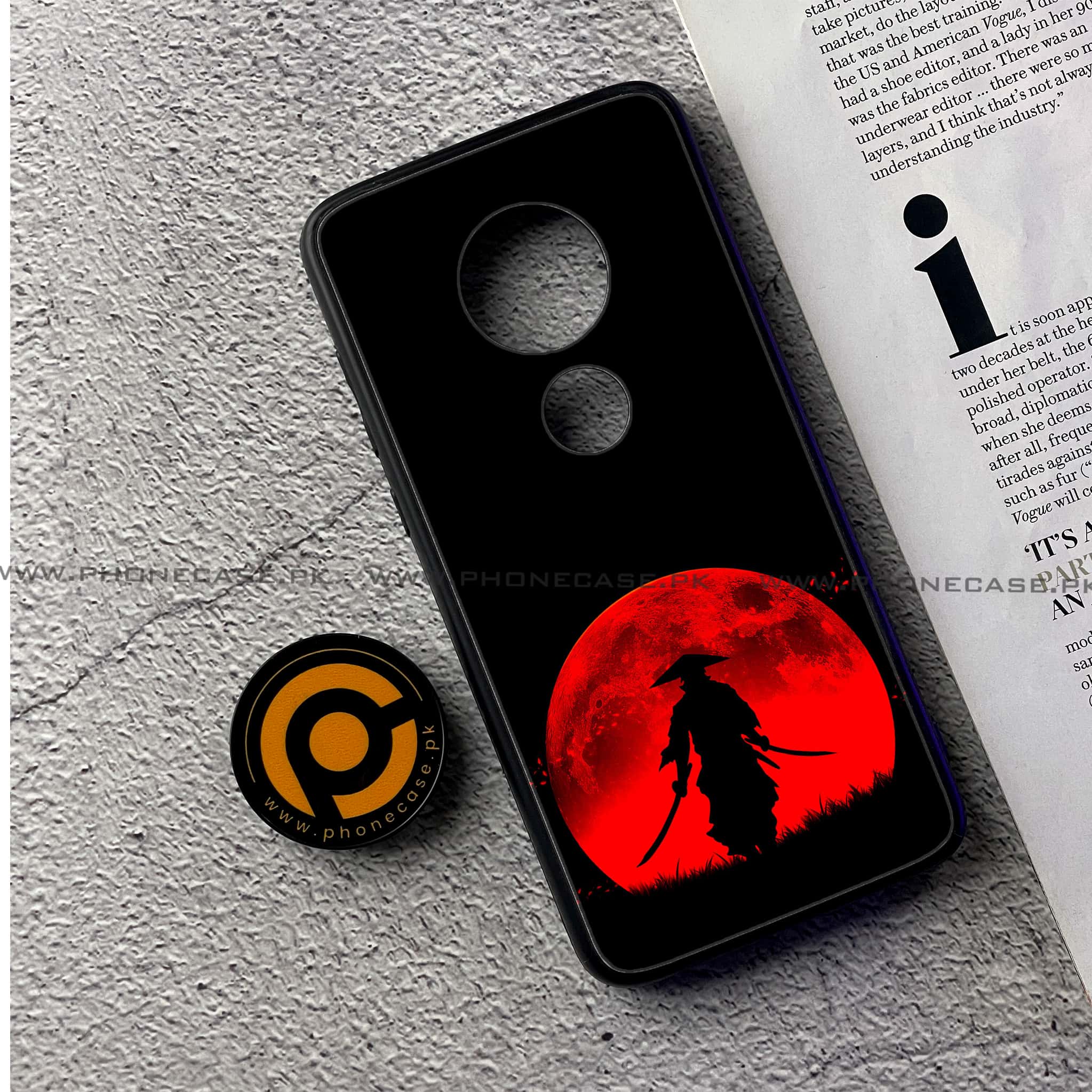 Moto G7 - Ninja Series - Premium Printed Glass soft Bumper shock Proof Case