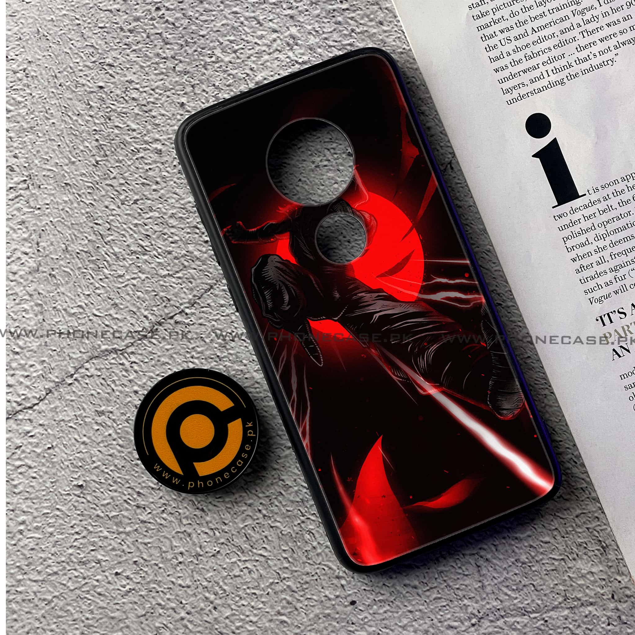 Moto G7 - Ninja Series - Premium Printed Glass soft Bumper shock Proof Case