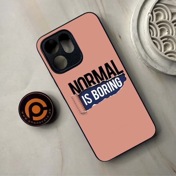 Oppo Reno 14F -  Normal is Boring Design  - Premium Metal Printed Soft Bumper Shockproof Case