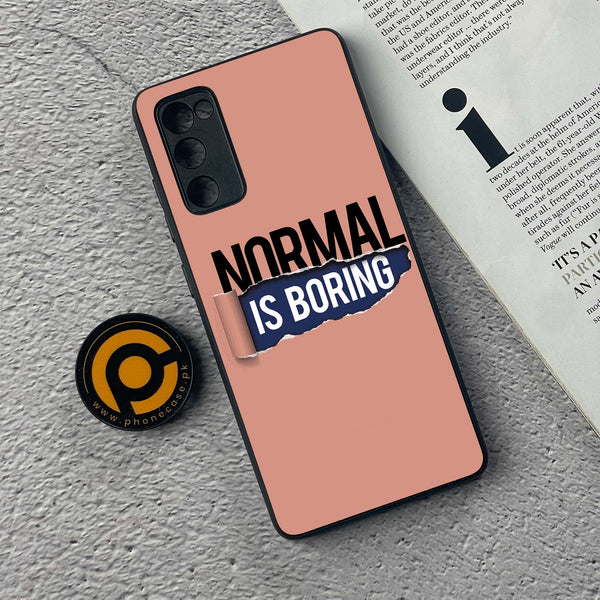 Samsung Galaxy S20 FE - Normal is Boring Design - Premium Printed Glass soft Bumper Shock Proof Case