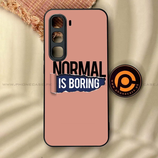 Infinix Hot 60 Pro - Normal is Boring Design - Premium Metal Printed soft Bumper shock Proof Case