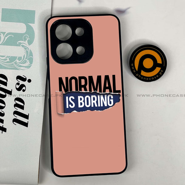 Vivo Y28 - Normal is Boring Design - Premium Printed Glass soft Bumper shock Proof Case