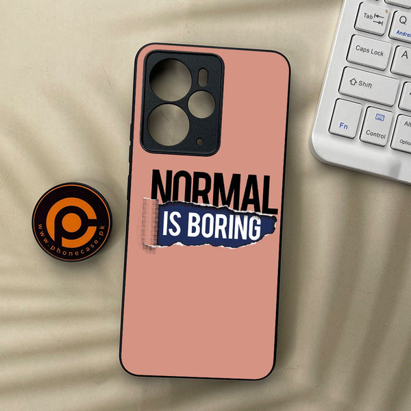 Realme 14 5G - Normal is Boring Design - Premium Metal Printed soft Bumper Shock Proof Case