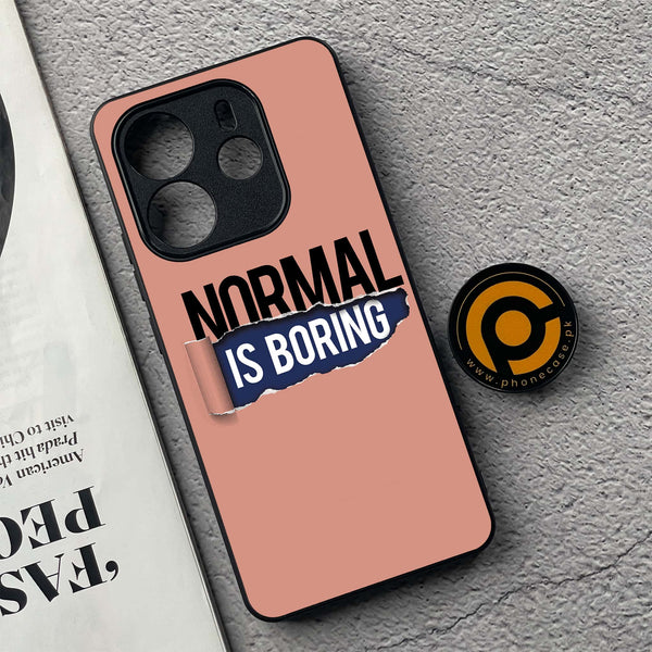 Xiaomi Redmi Note 14 - Normal is Boring Design - Premium Printed Glass soft Bumper Shock Proof Case