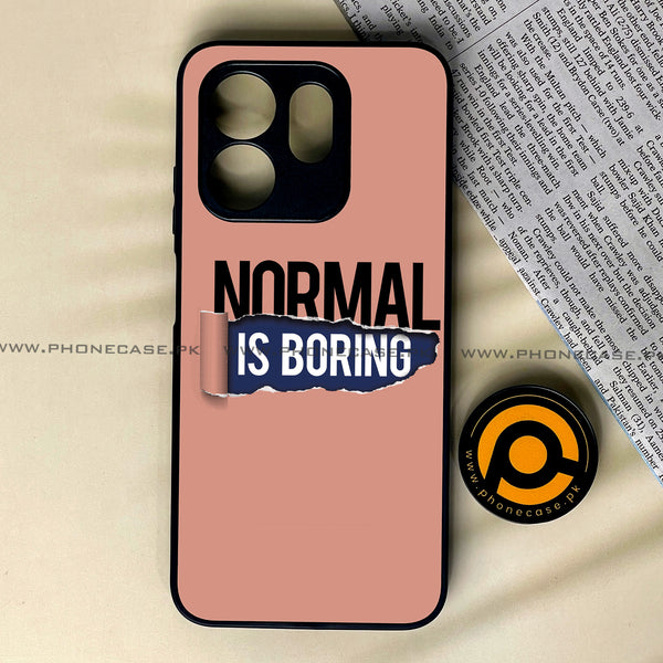 Infinix Hot 50i - Normal is Boring Design - Premium Printed Glass soft Bumper Shock Proof Case