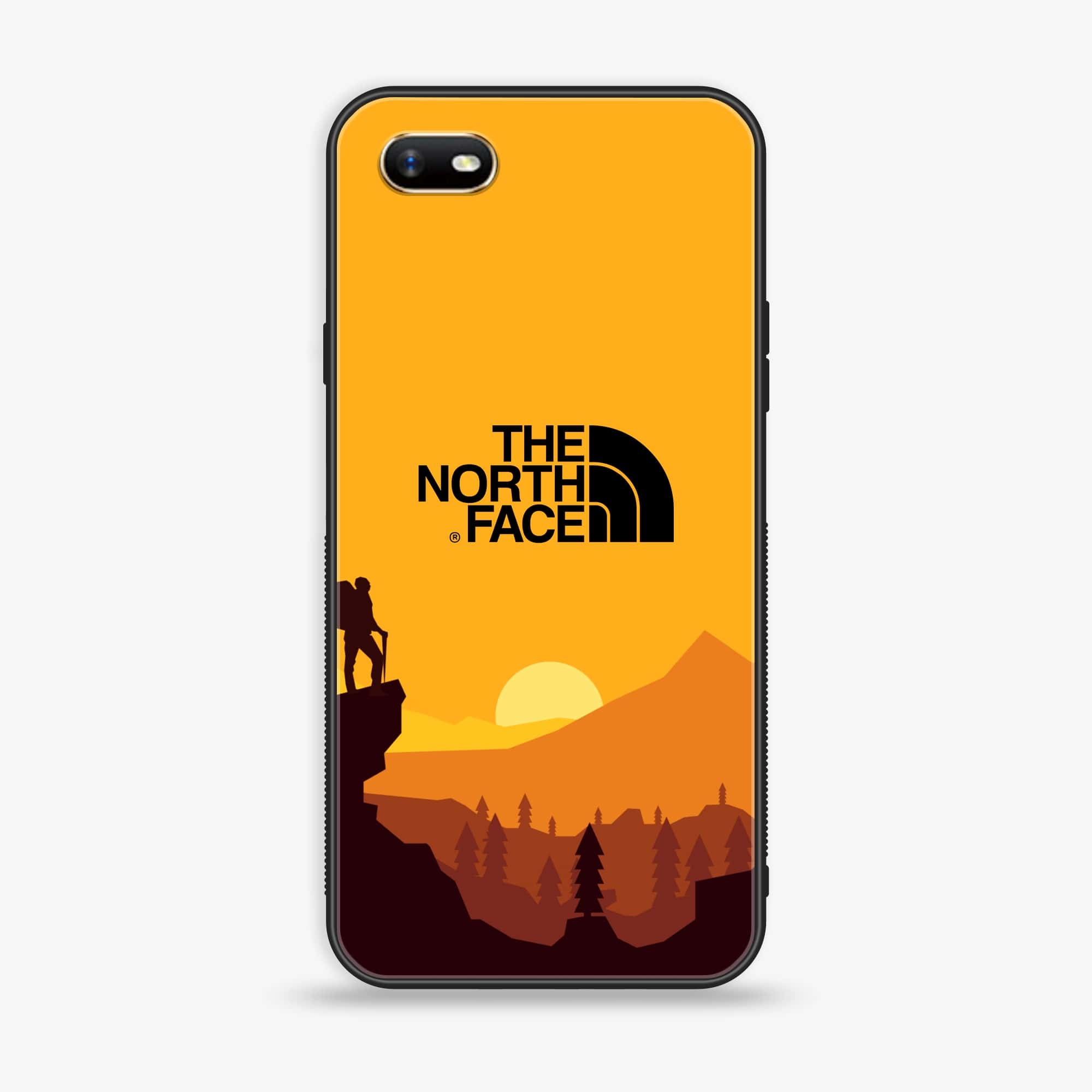Oppo A1k - The North Face Series - Premium Printed Glass soft Bumper shock Proof Case