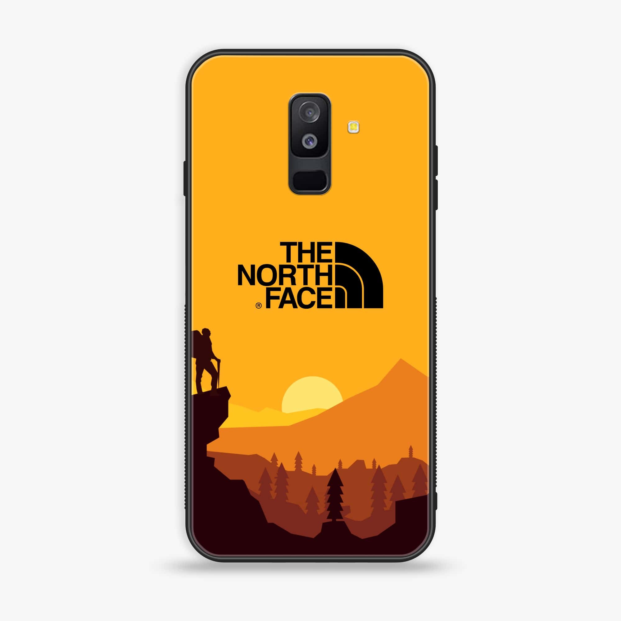 Samsung Galaxy A6 Plus (2018) - The North Face Series - Premium Printed Glass soft Bumper shock Proof Case