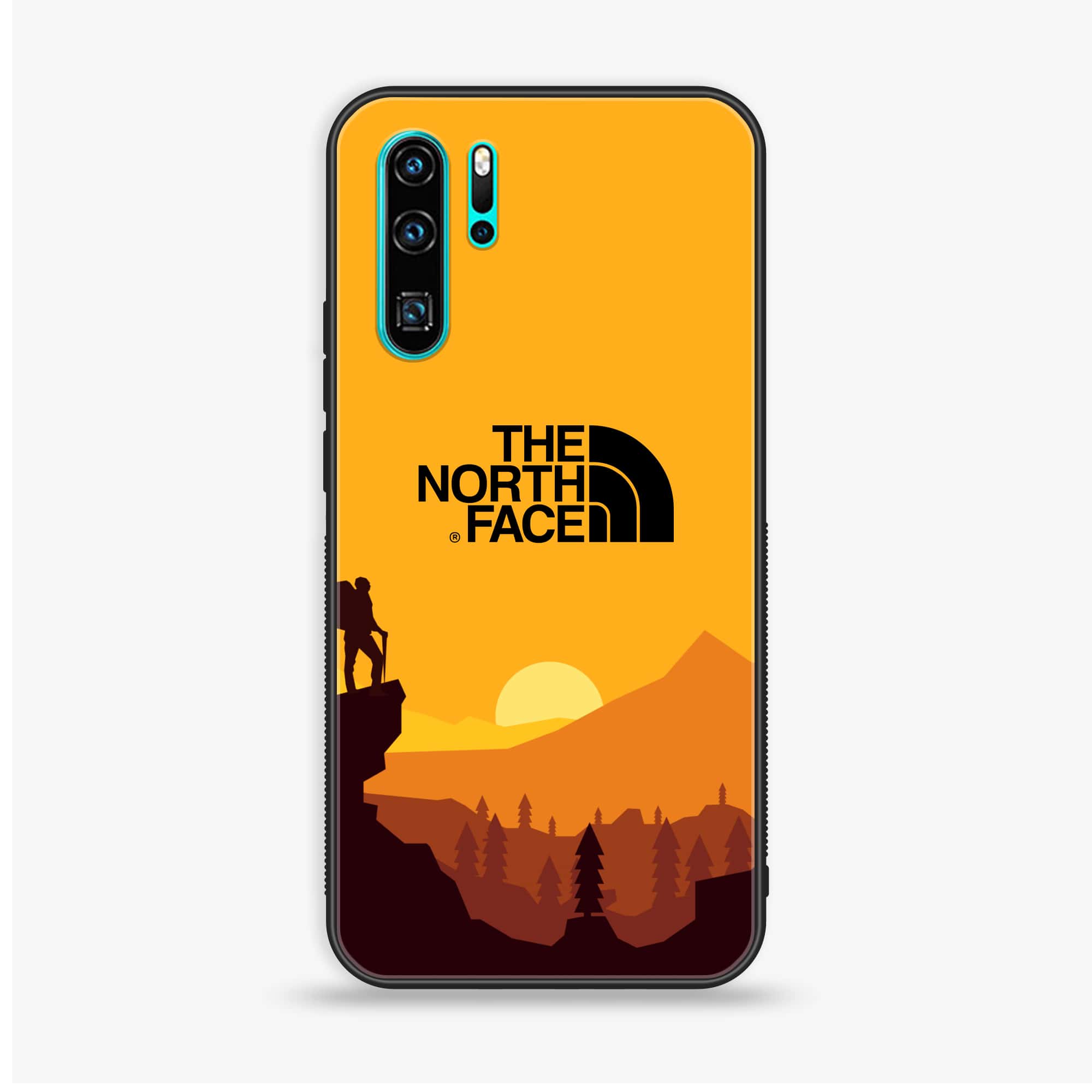 Huawei P30 Pro - The North Face Series - Premium Printed Glass soft Bumper shock Proof Case