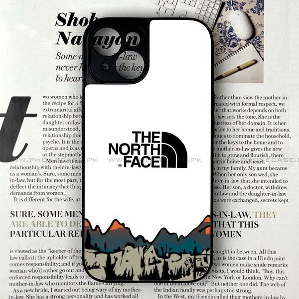 iPhone 15 - The North Face Series - Premium Printed Glass soft Bumper shock Proof Case