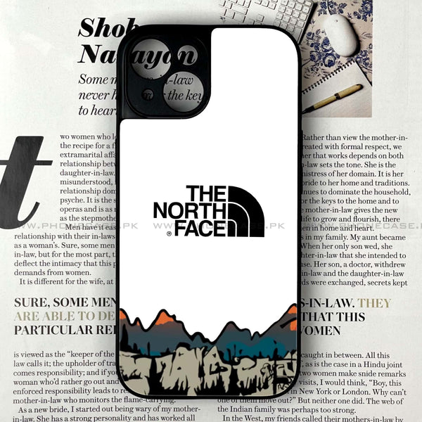 iPhone 13 - The North Face Series - Premium Printed Glass soft Bumper shock Proof Case