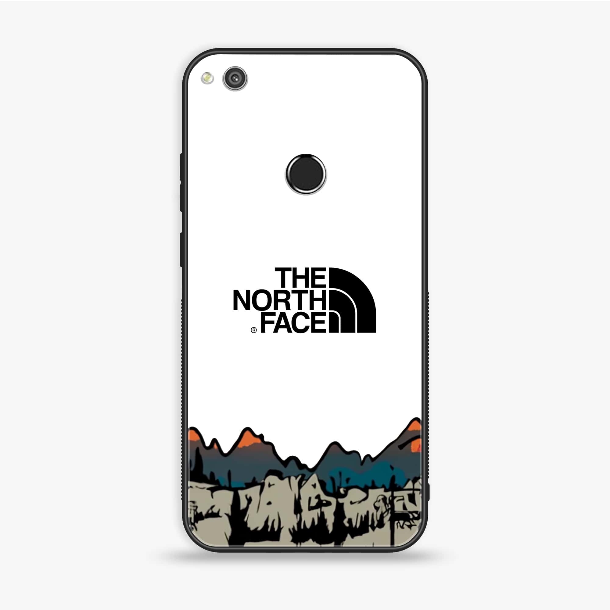 Honor 8 Lite - The North Face Series - Premium Printed Glass soft Bumper shock Proof Case
