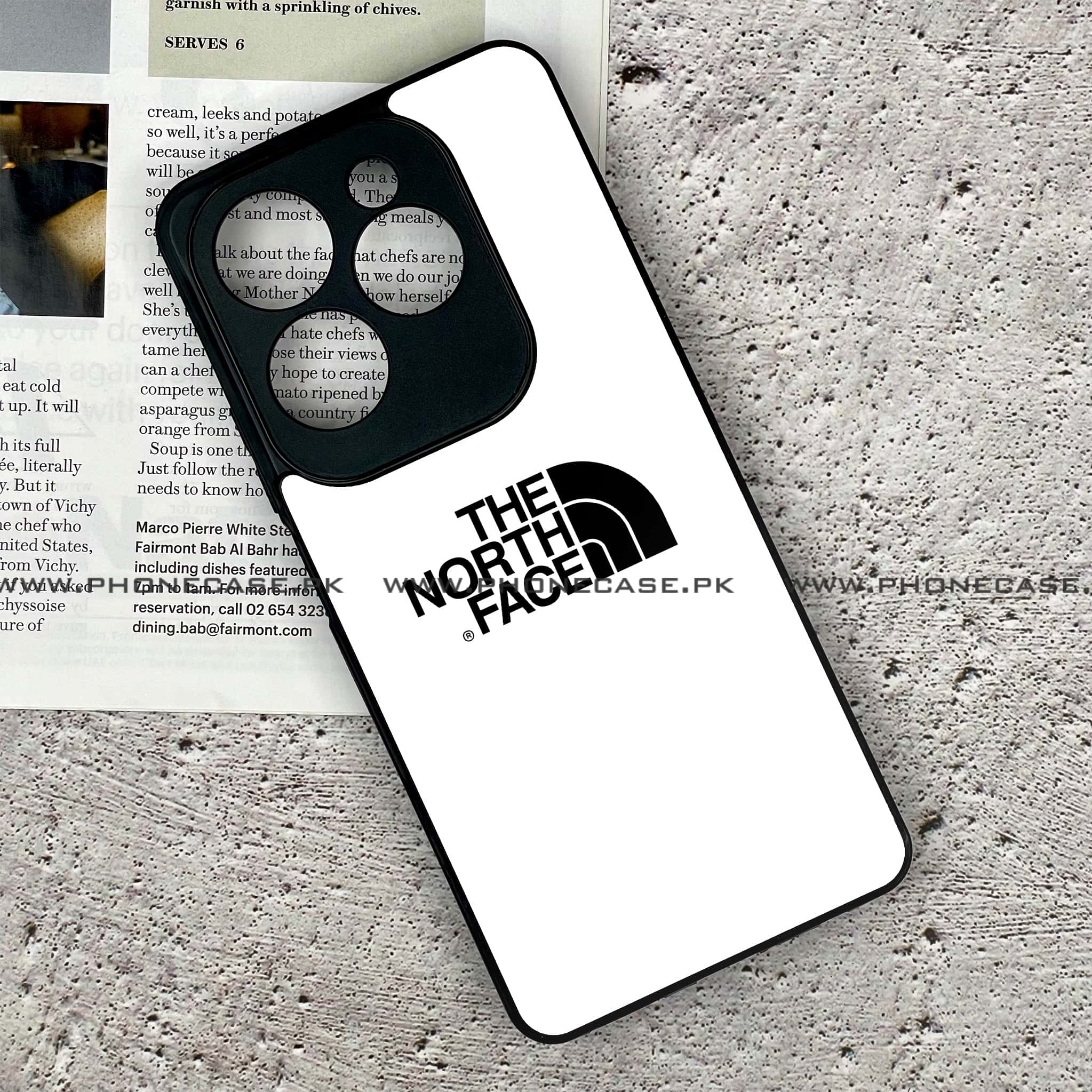 Infinix Hot 40 Pro - The North Face Series - Premium Printed Glass soft Bumper shock Proof Case