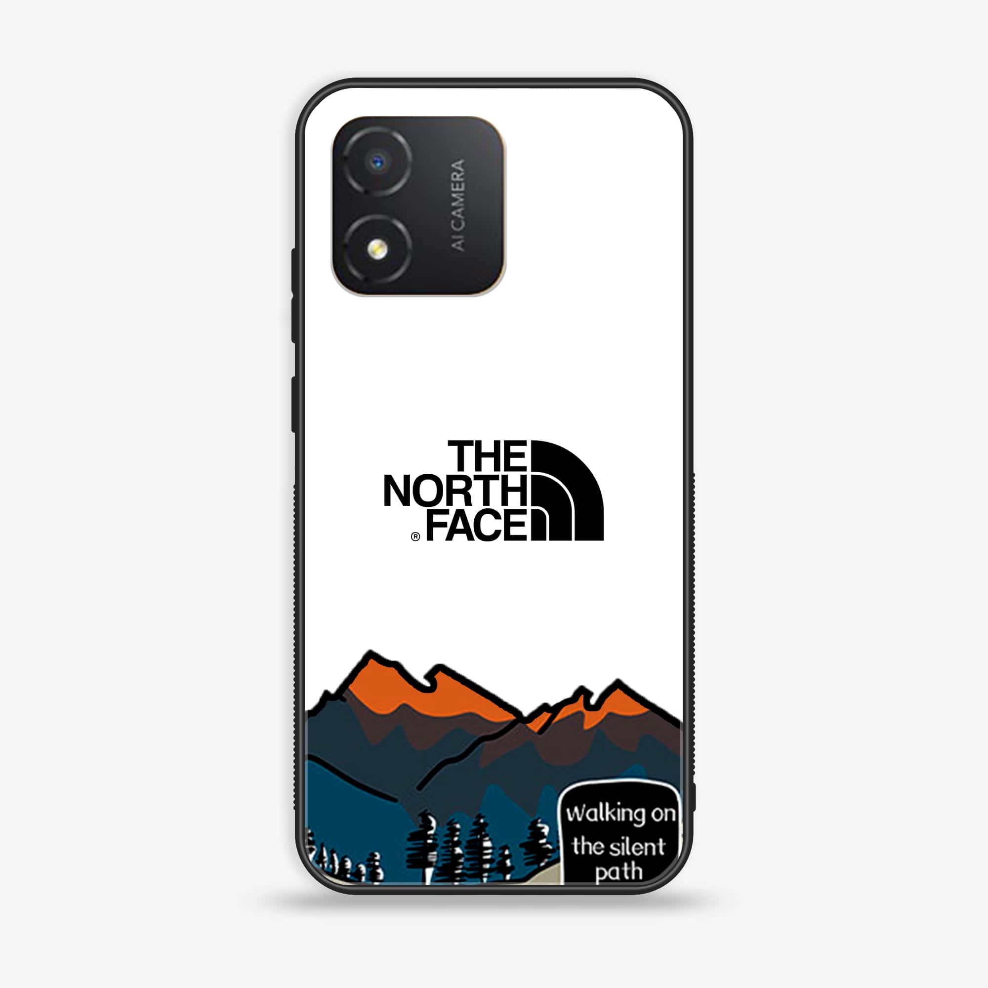Honor X5 - The North Face Series - Premium Printed Glass soft Bumper shock Proof Case
