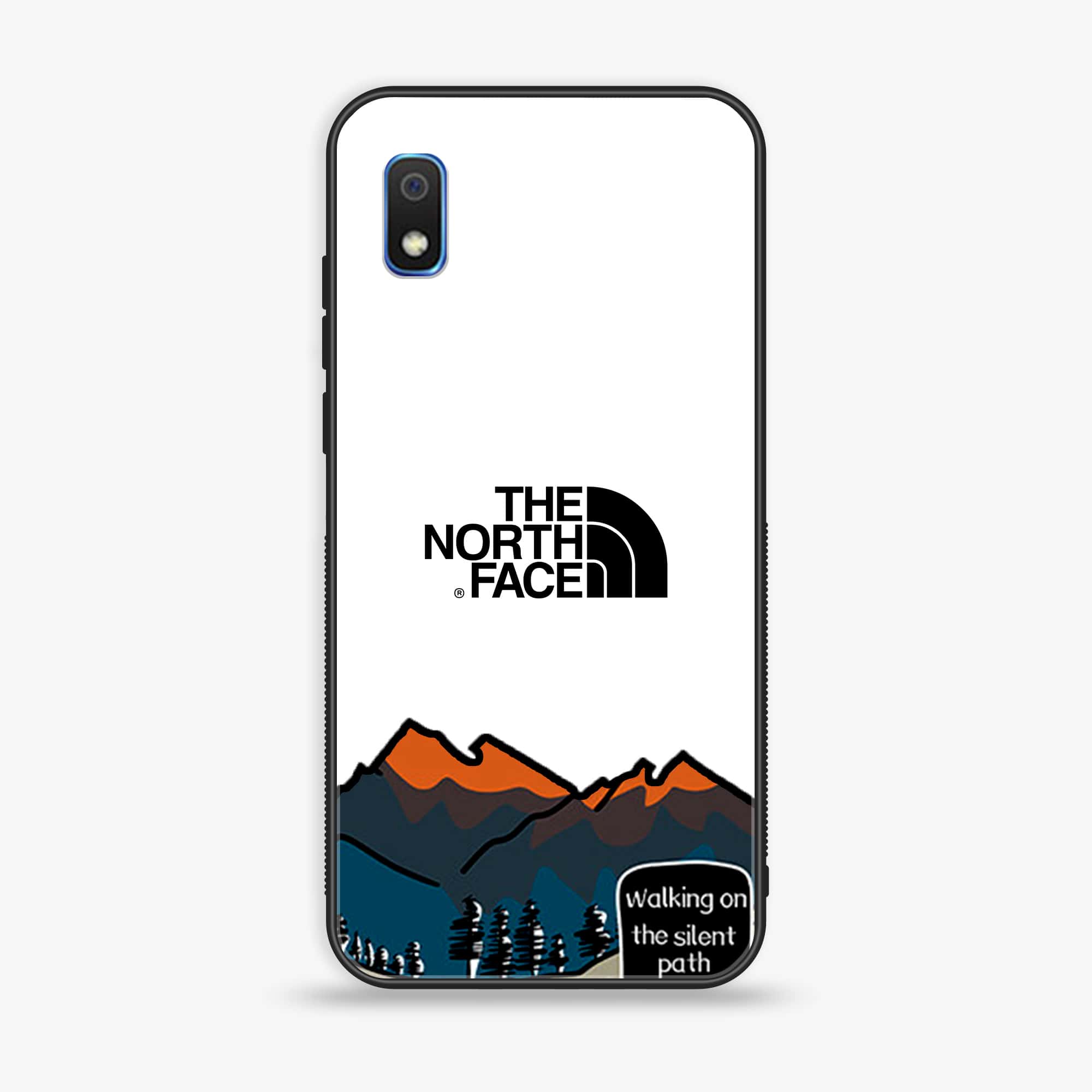 Samsung Galaxy A10 - The North Face Series - Premium Printed Glass soft Bumper shock Proof Case