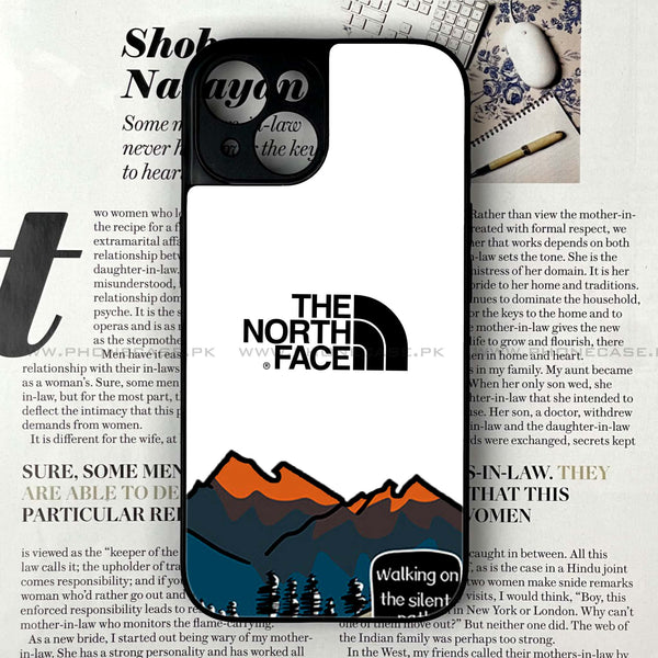 iPhone 13 - The North Face Design 5 - Premium Printed Glass soft Bumper shock Proof Case CS-16652