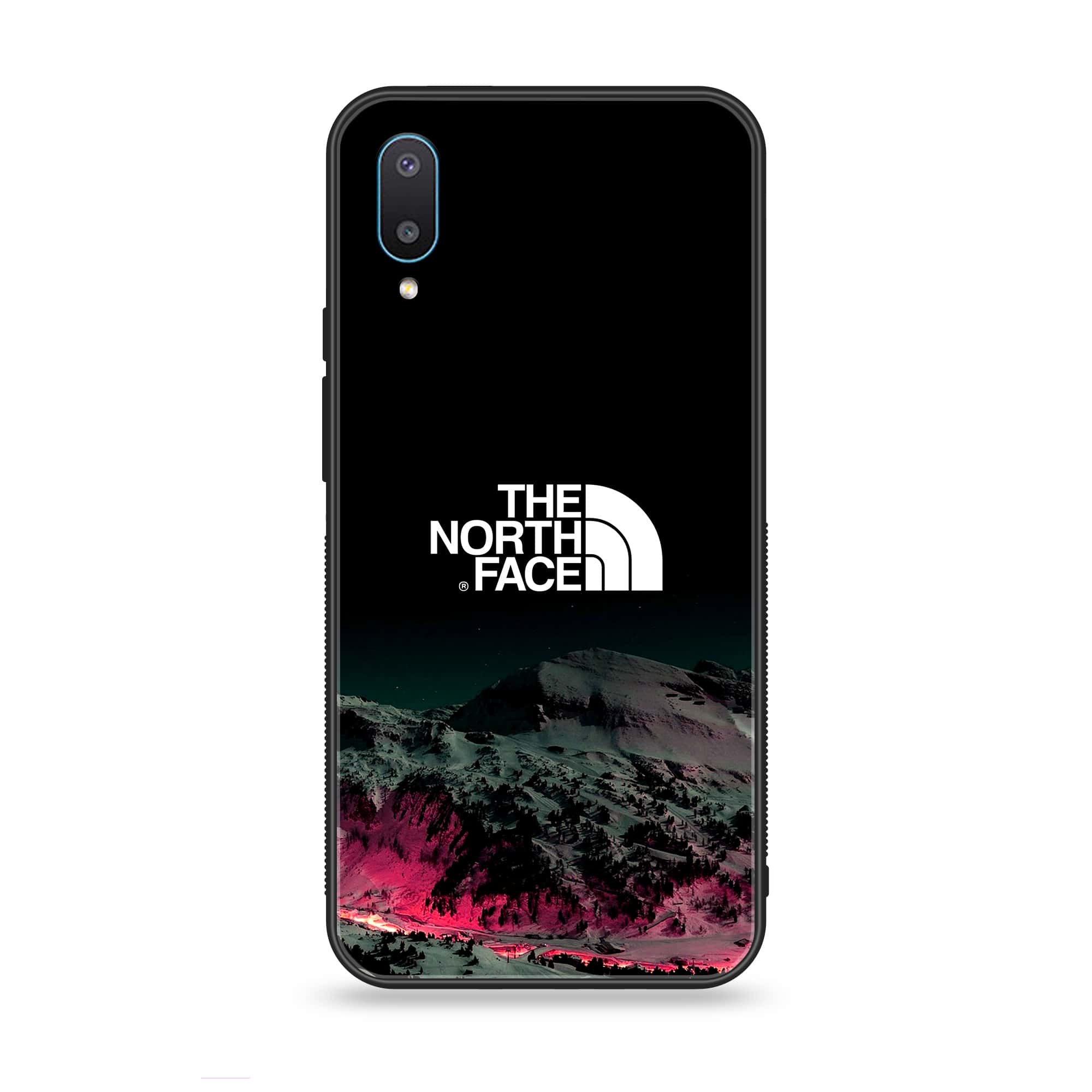 Samsung Galaxy A02 - The North Face Series - Premium Printed Glass soft Bumper shock Proof Case
