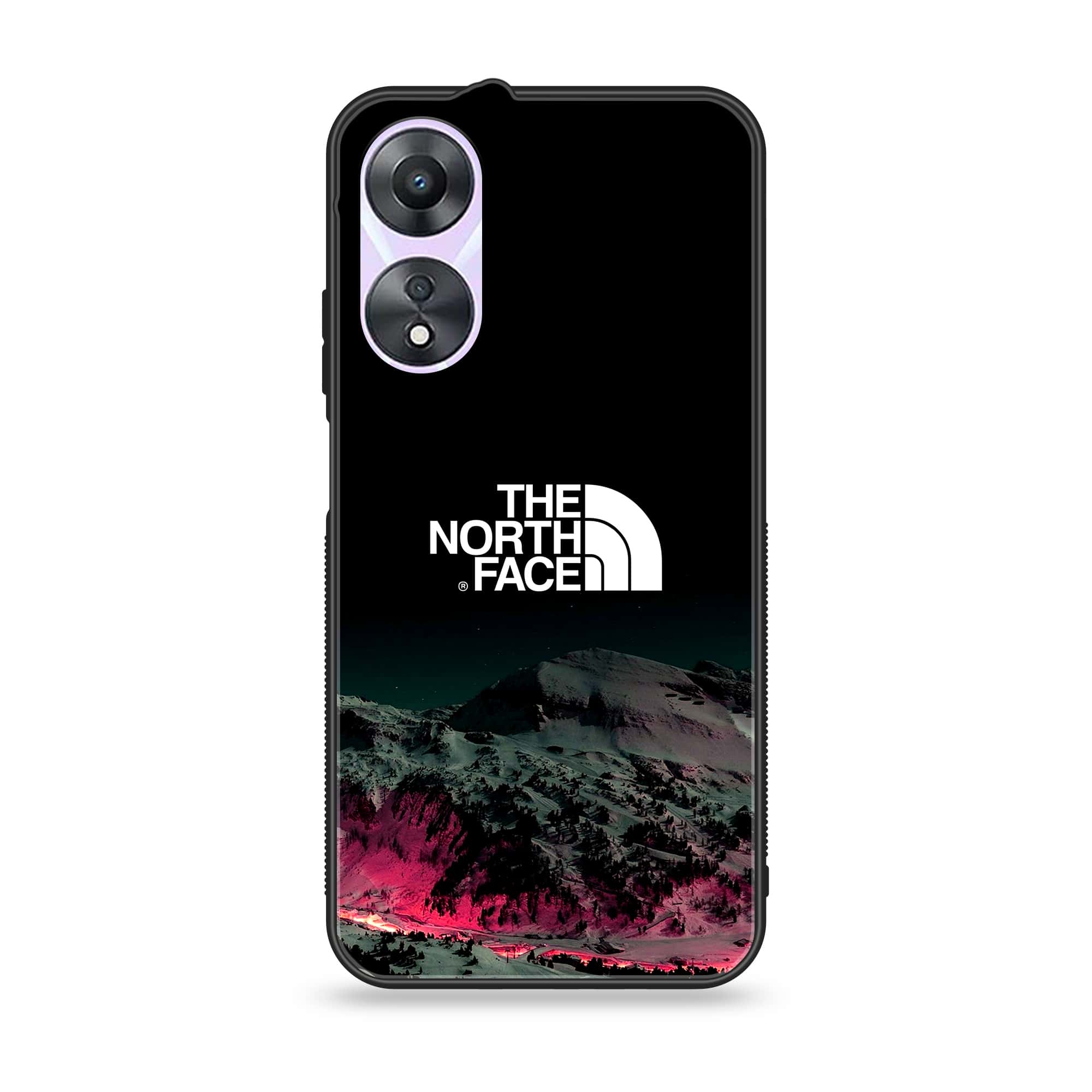 Oppo A78 4G - The North Face Series - Premium Printed Glass soft Bumper shock Proof Case