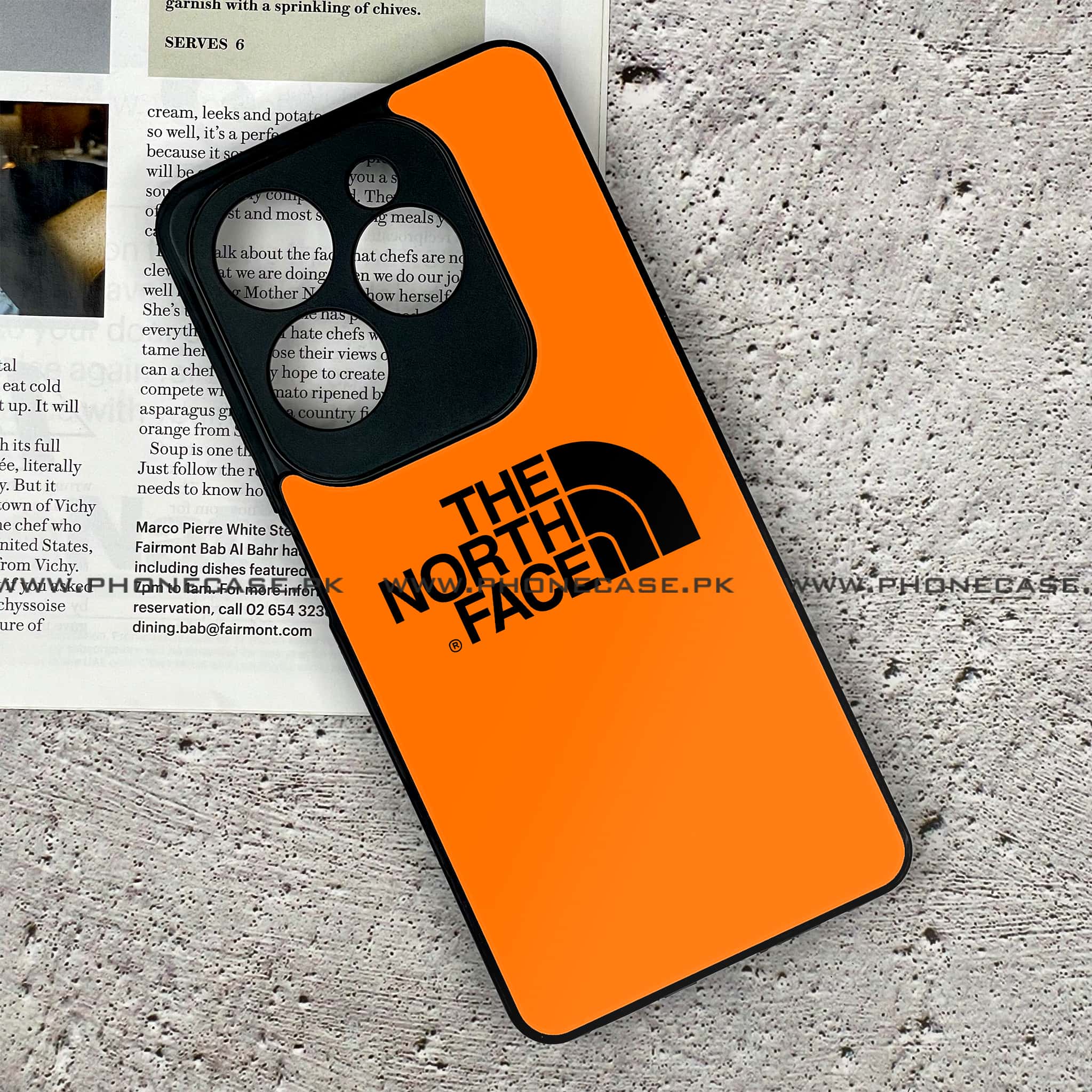 Infinix Hot 40 Pro - The North Face Series - Premium Printed Glass soft Bumper shock Proof Case