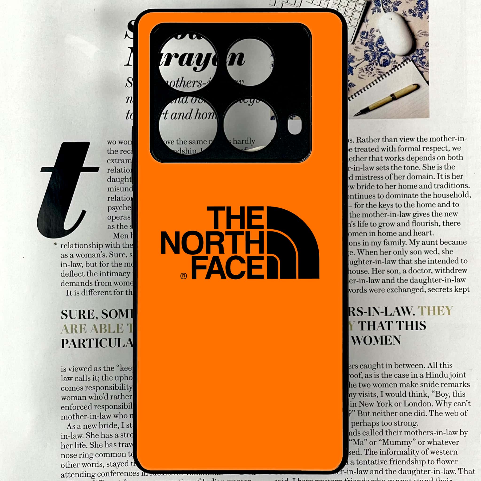 Infinix Note 40 4G - The North Face Series - Premium Printed Glass soft Bumper shock Proof Case