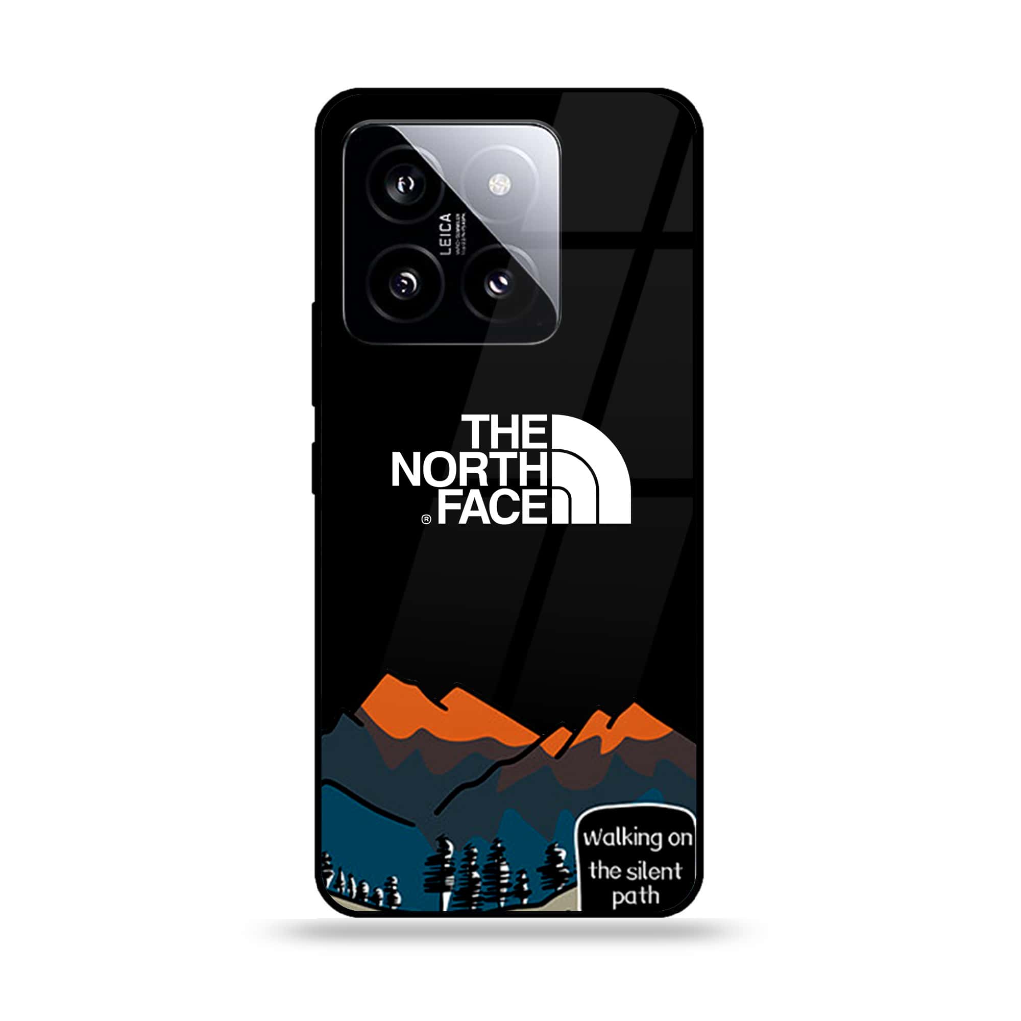 Xiaomi 14 - The North Face Series - Premium Printed Glass soft Bumper shock Proof Case