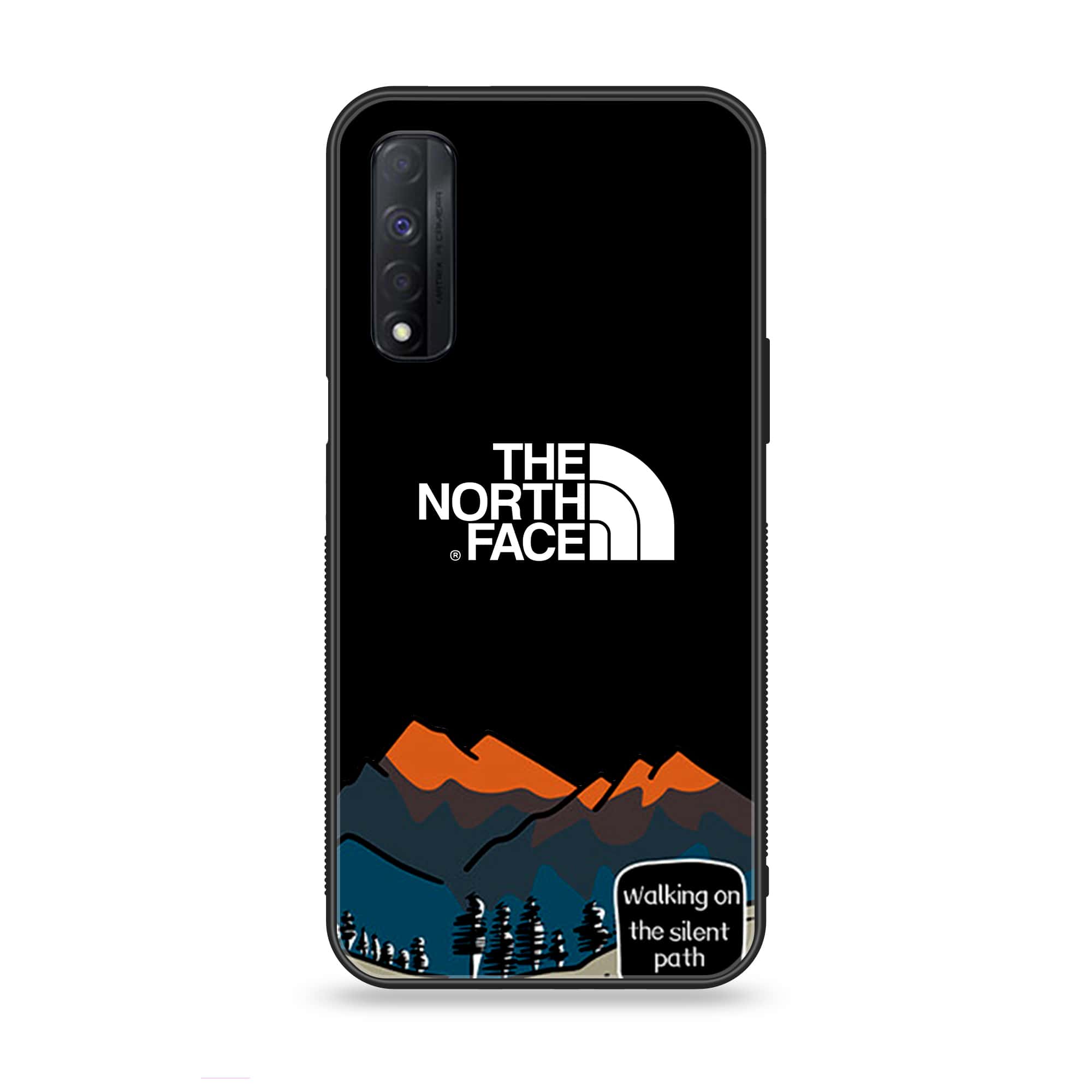 Realme Narzo 30 - The North Face Series - Premium Printed Glass soft Bumper shock Proof Case