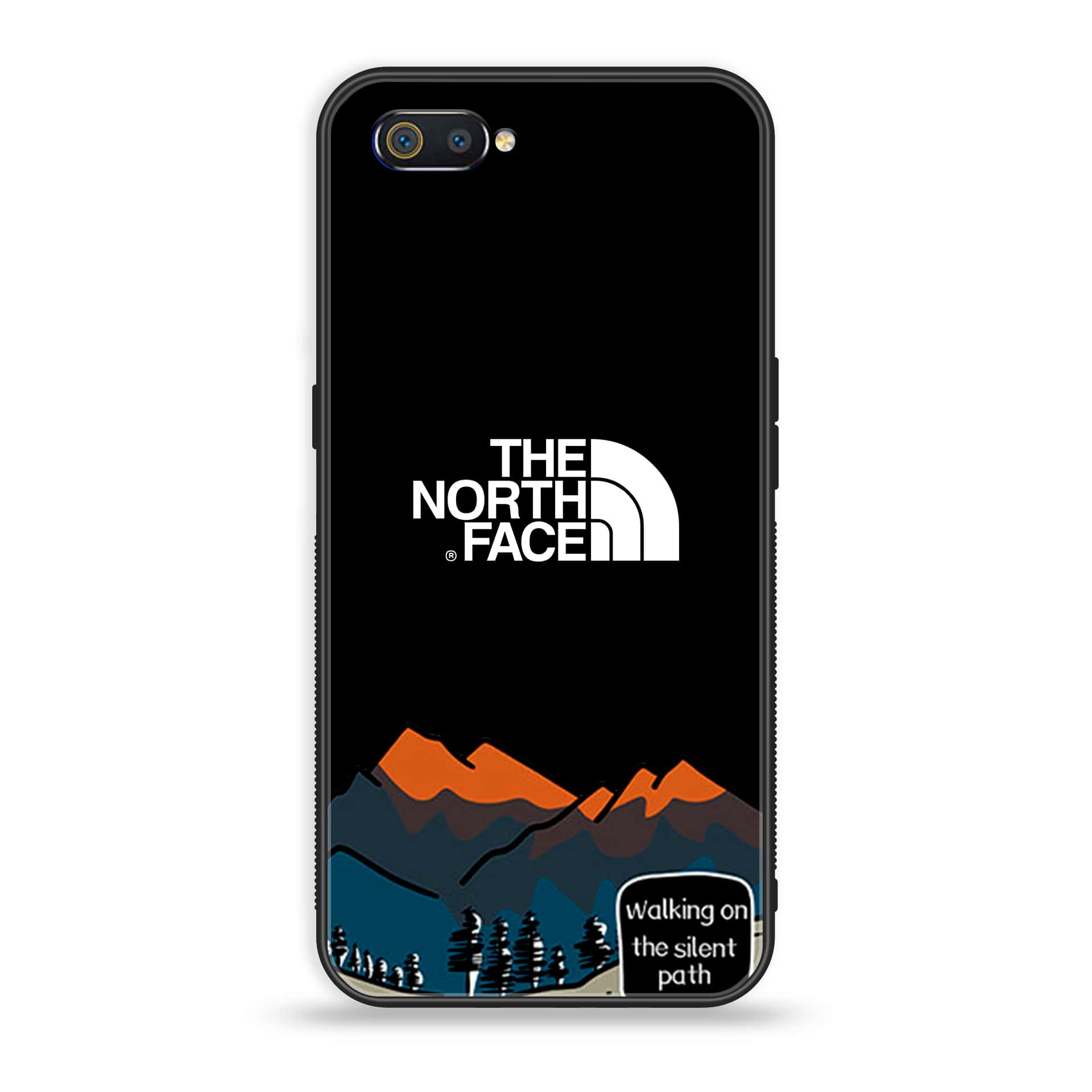 Oppo Realme C2 - The North Face Series - Premium Printed Glass soft Bumper shock Proof Case