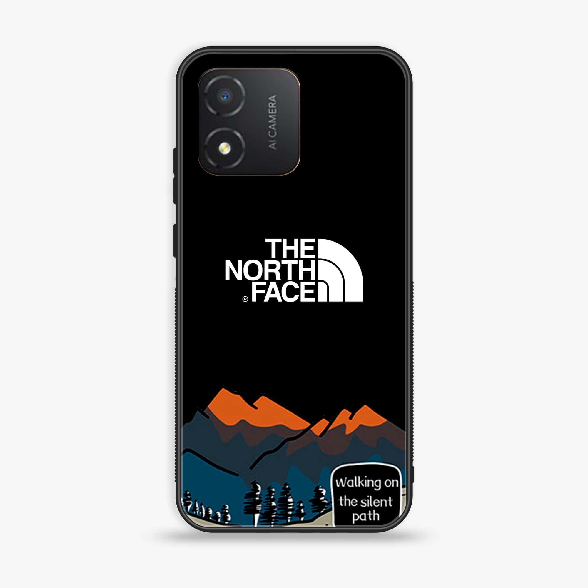 Honor X5 - The North Face Series - Premium Printed Glass soft Bumper shock Proof Case