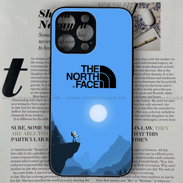 iPhone 15 Pro - The North Face Design 9 - Premium Printed Glass soft Bumper shock Proof Case CS-8894