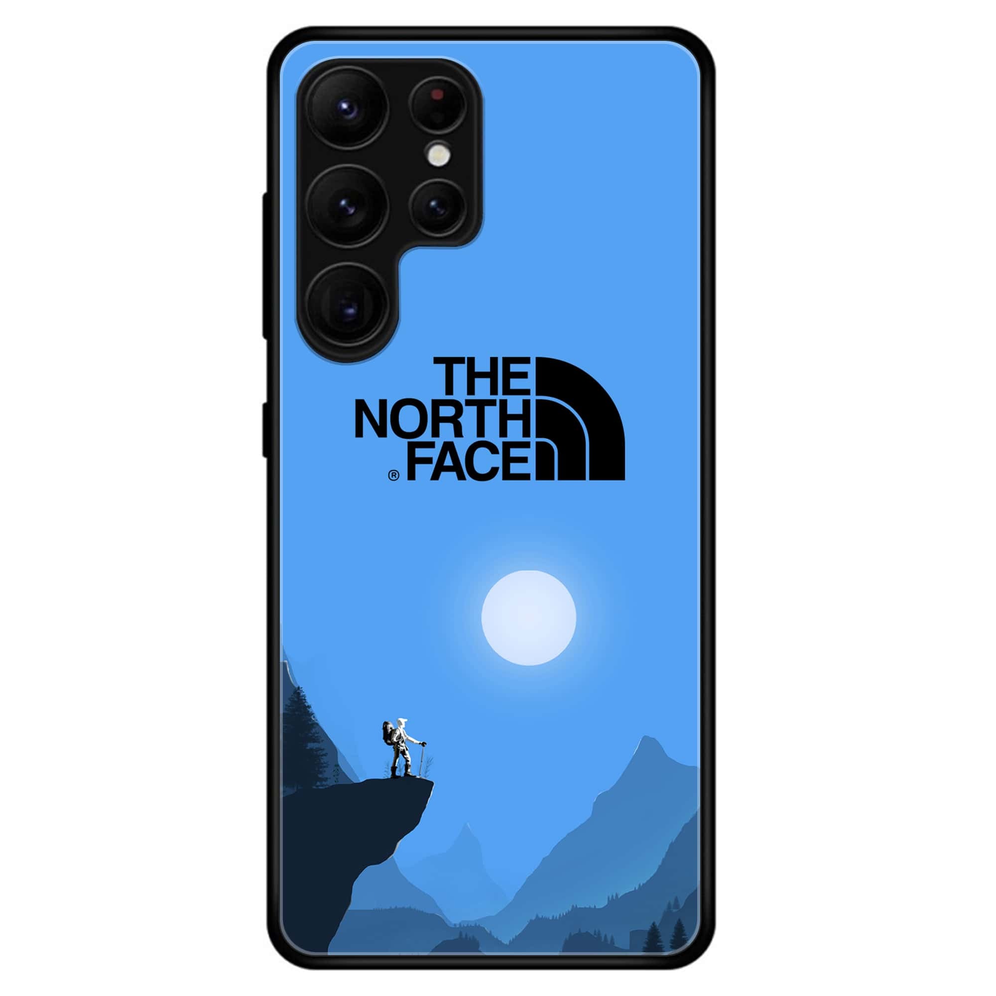 Samsung Galaxy S23 Ultra - The North Face Series - Premium Printed Glass soft Bumper shock Proof Case