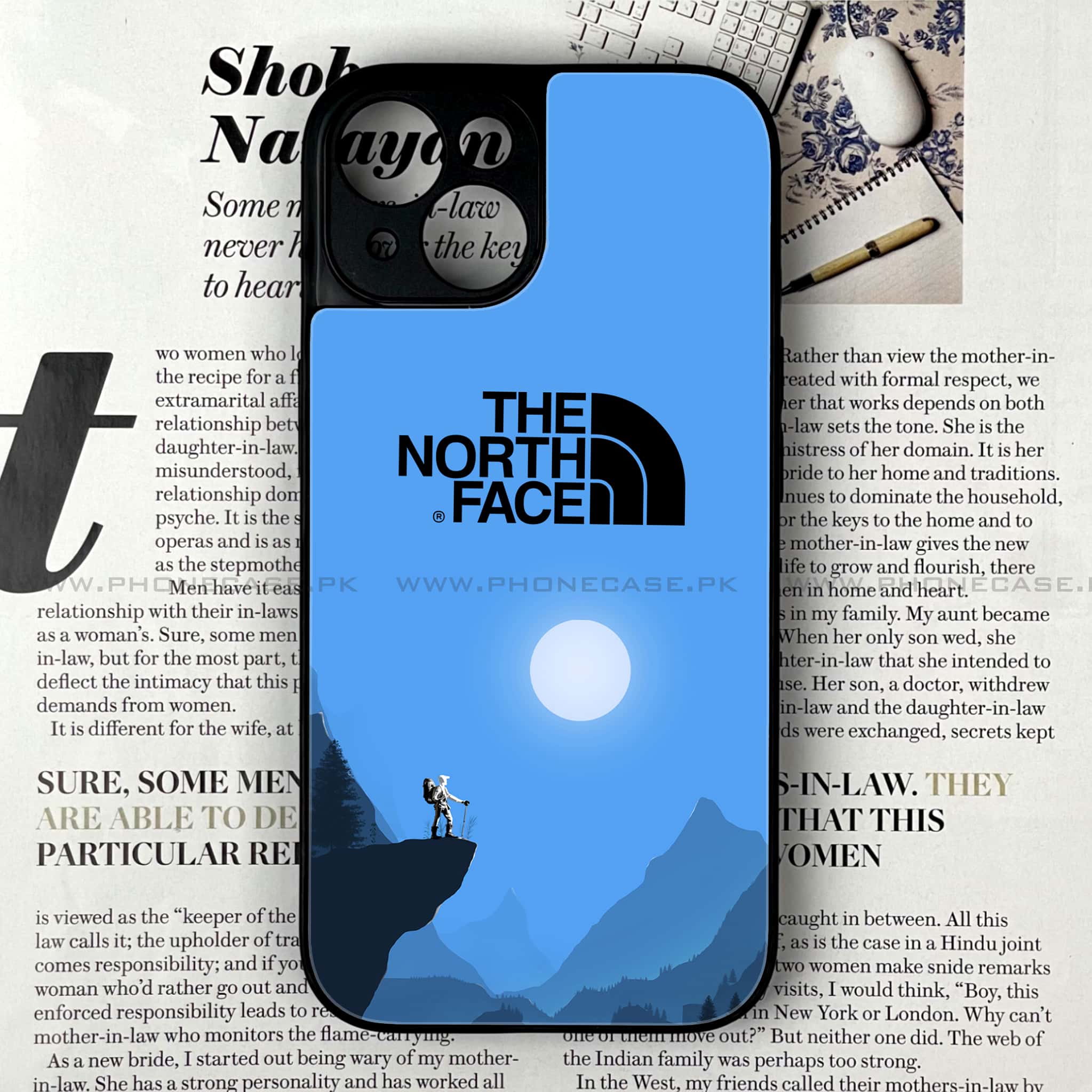 iPhone 15 - The North Face Series - Premium Printed Glass soft Bumper shock Proof Case